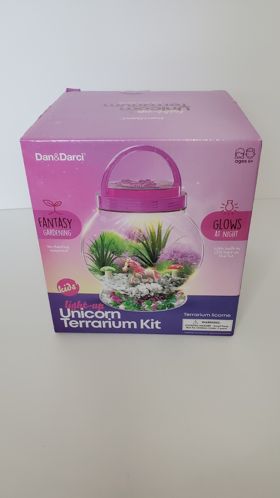 NEW IN BOX Dan & Darci Light-Up Unicorn Terrarium Kit for Kids