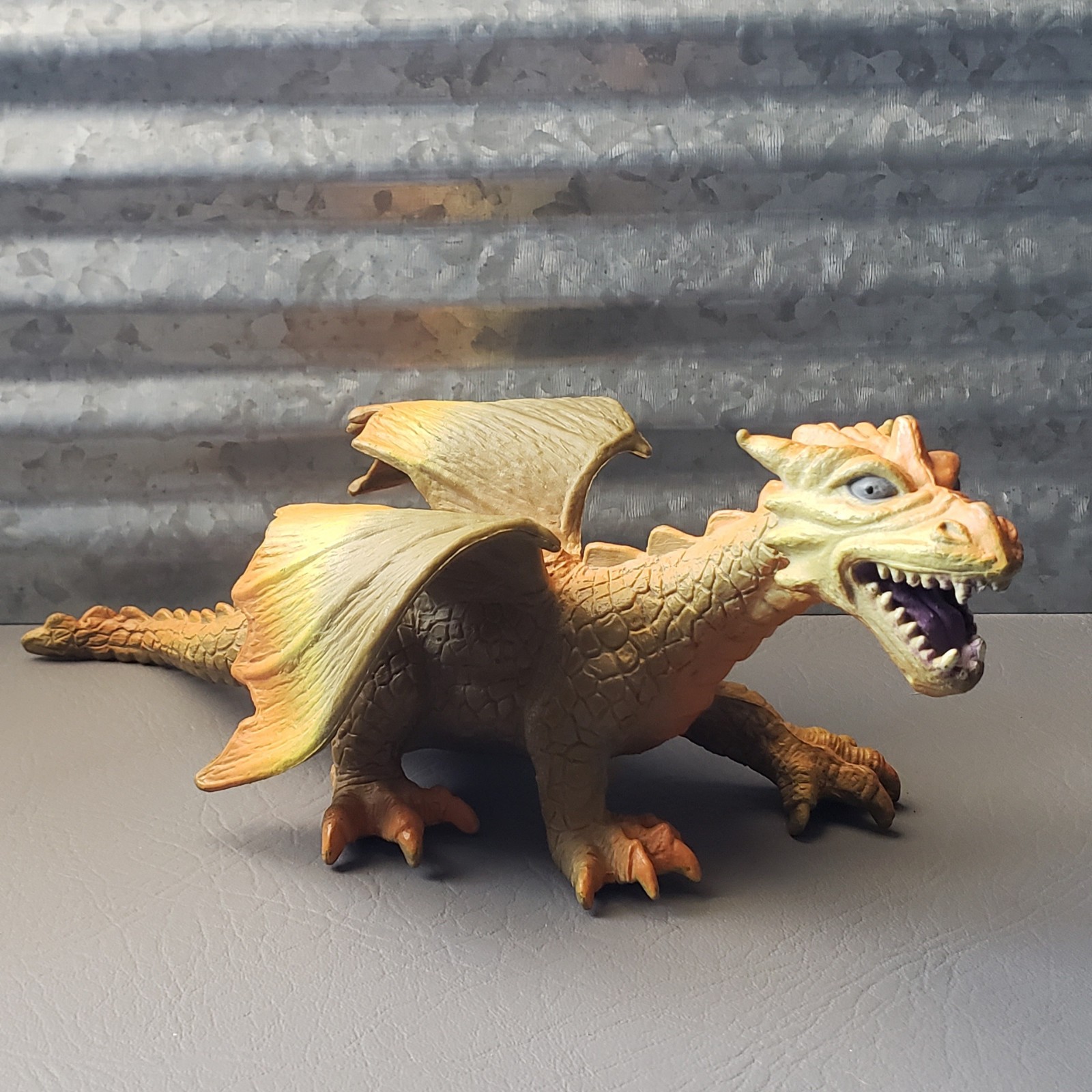 Yellow Dragon with Wings 12″ Long PVC Fantasy Creature Figure 2005