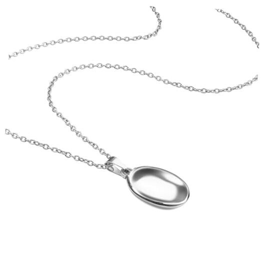 Worry Stone Necklace for Women,Anxiety Relief Fidget Jewelry,Oval Sliver