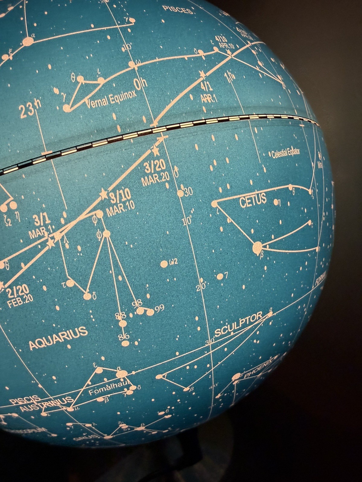 Light Up Celestial Star Map Globe Lamp Rotating Constellation Astronomy Deco EUC