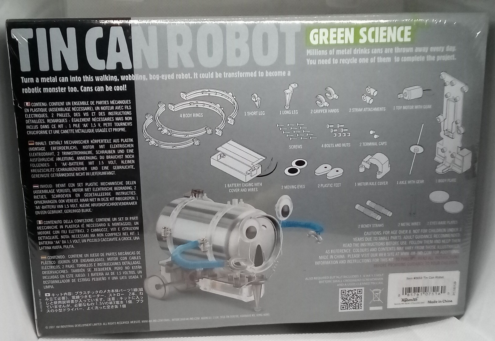 Tin Can Robot Science Kit Kids Educational Toy Mechanics Project Recycle 4M