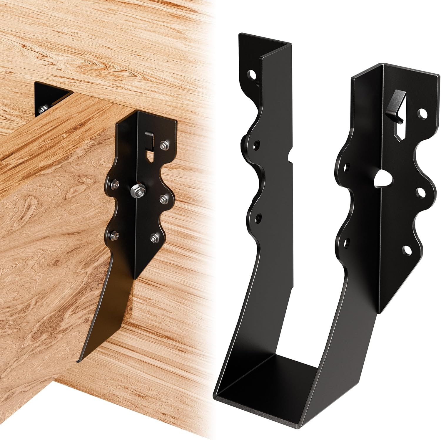 Black 2×6 Joist Hangers for Wood Face Mount