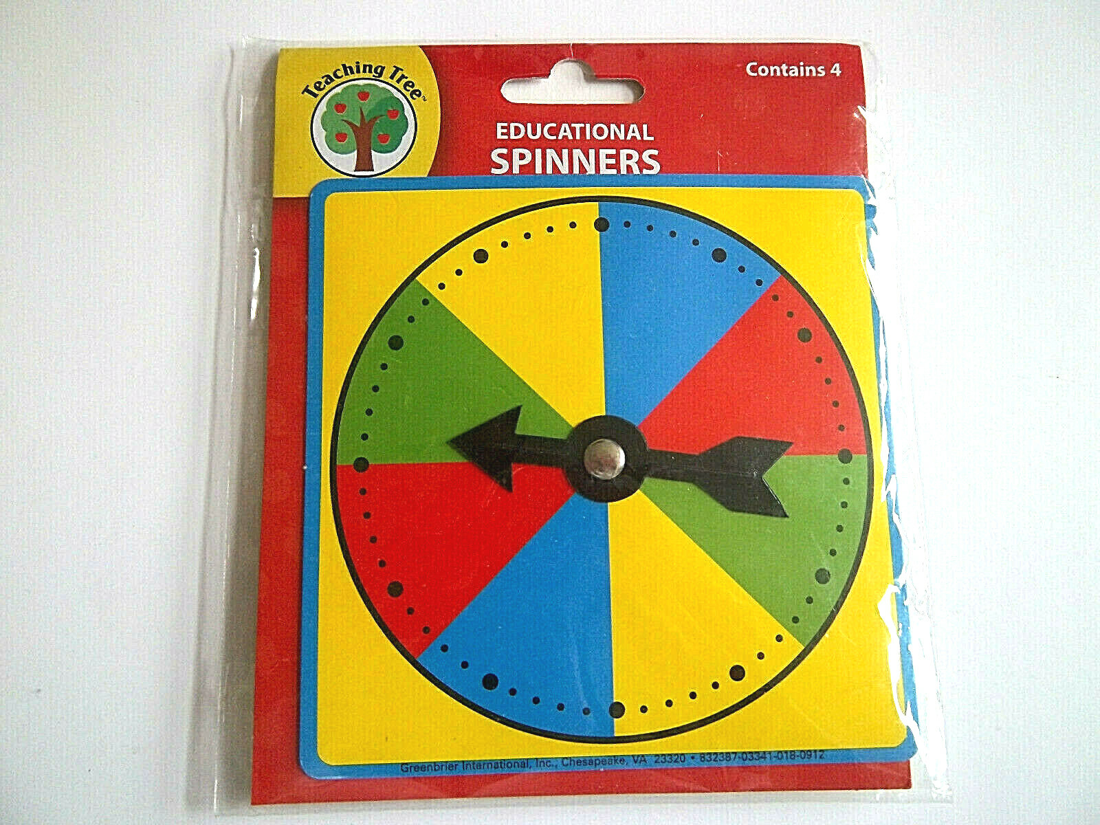 Teaching Tree Educational Spinners Colors 1 Pkg of 4 – New in Pkg