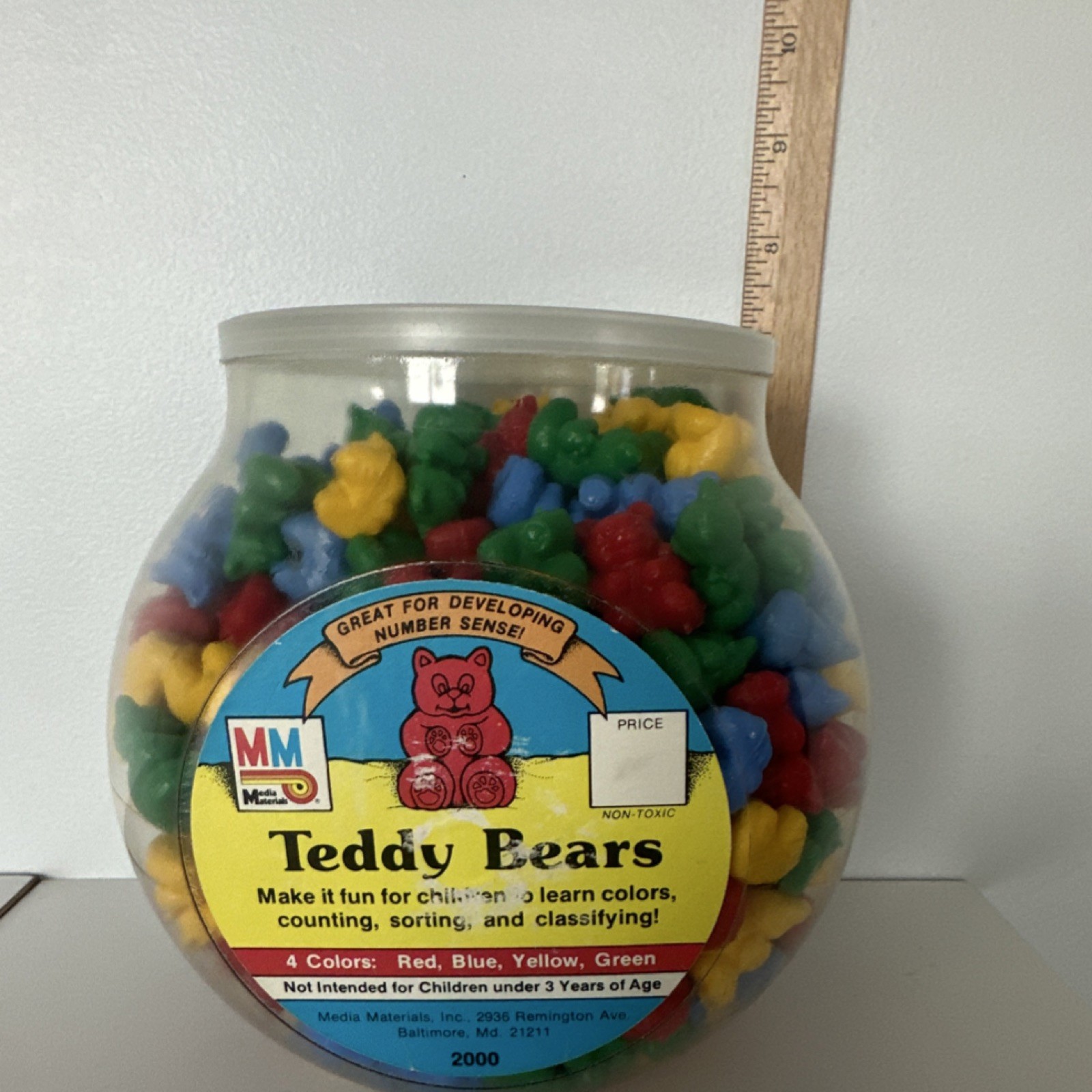 Media Materials Teddy Bears Counters 2000pcs Red Blue Yellow Green