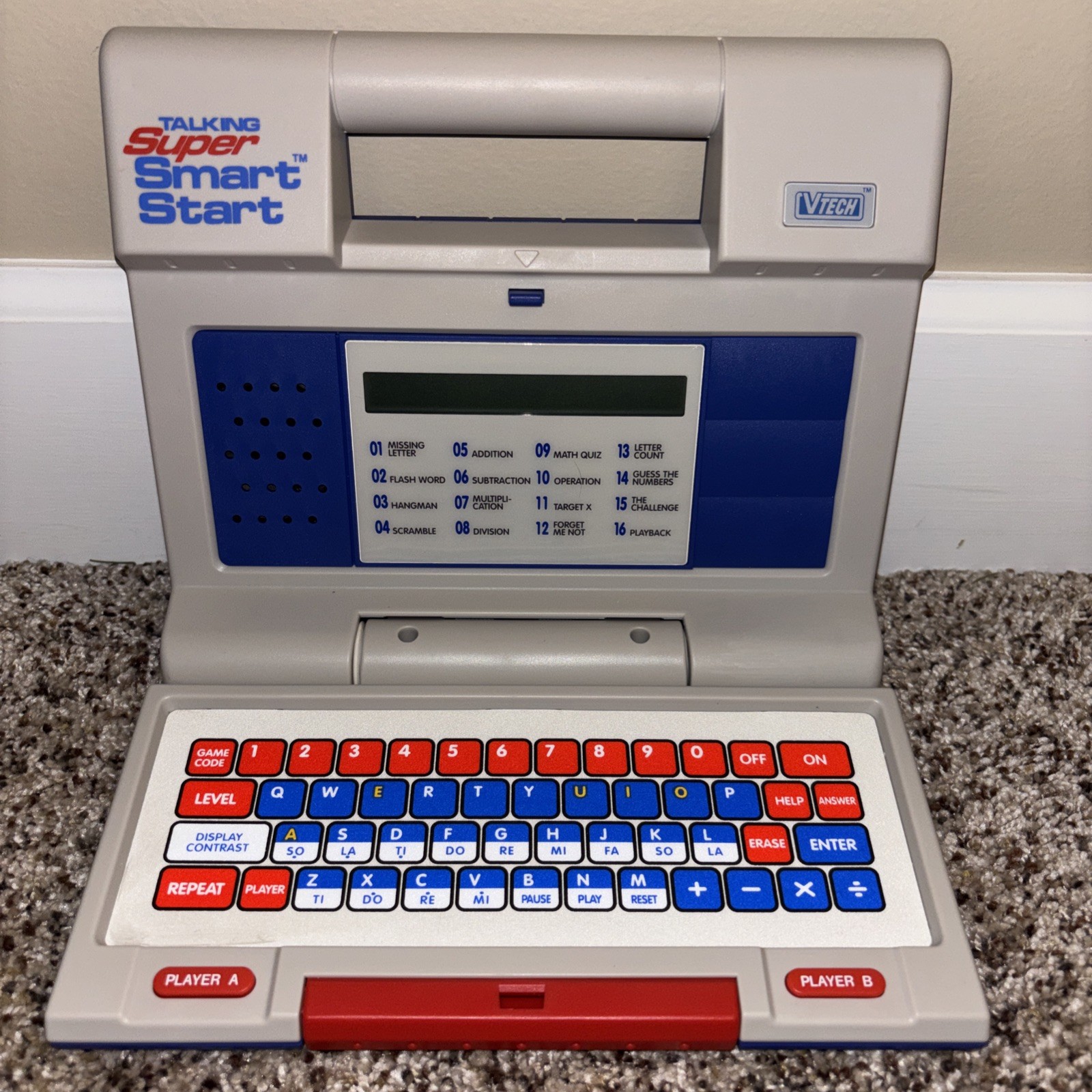 VTech Talking Super Smart Start Computer Game Tablet 1992 WORKING Vintage