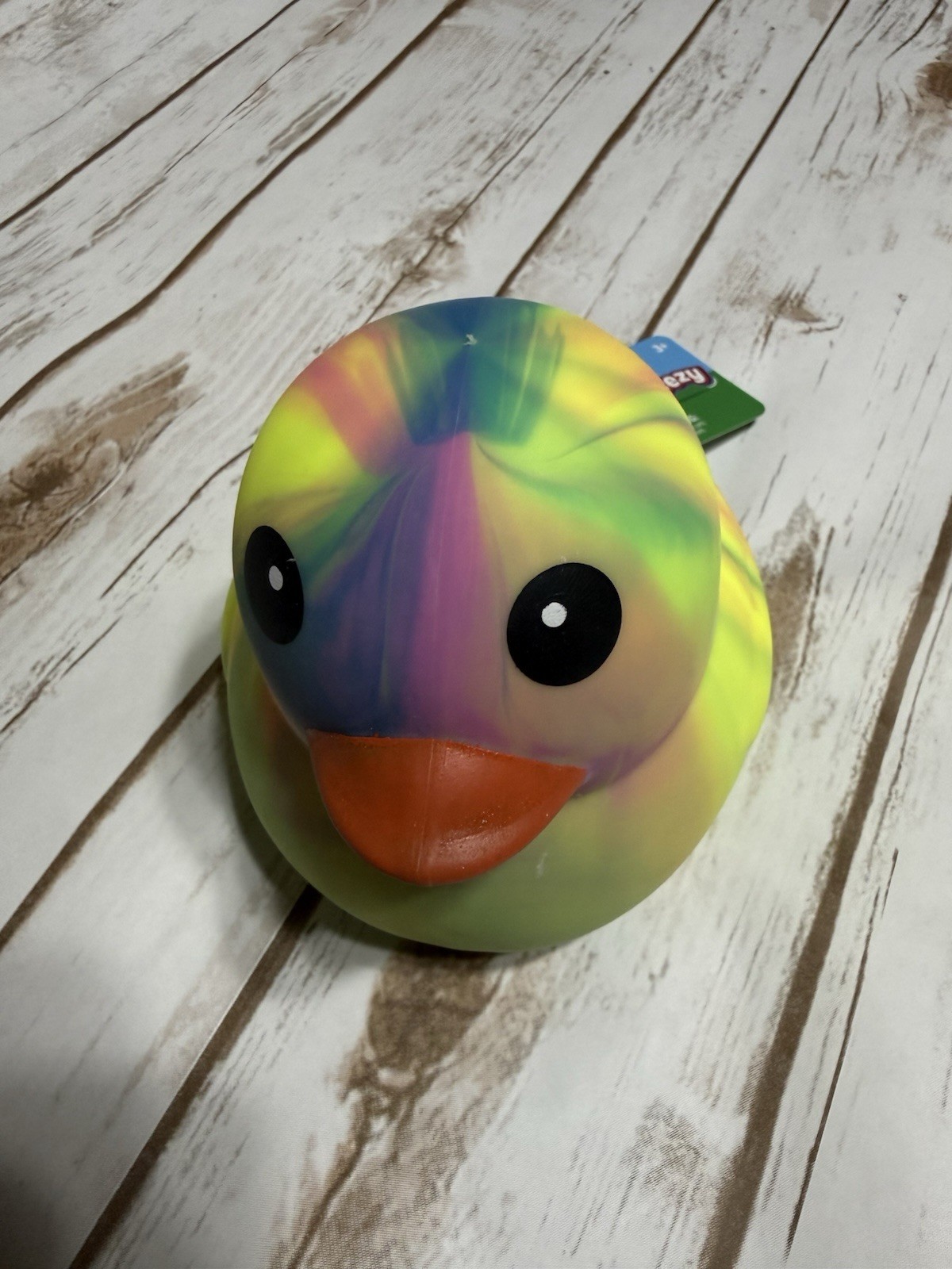 NEW Toymendous Squeeezy VIRAL Rainbow Jumbo Squeeezy Tye Dye Duck Squish Toy