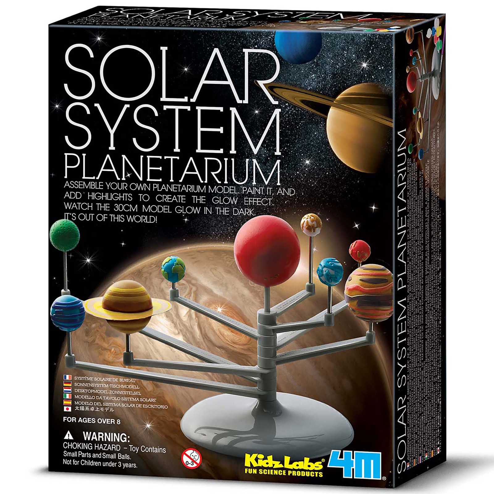 4M: Solar System Planetarium – Build 11.8″ Glow-in-the-Dark Model, DIY STEM