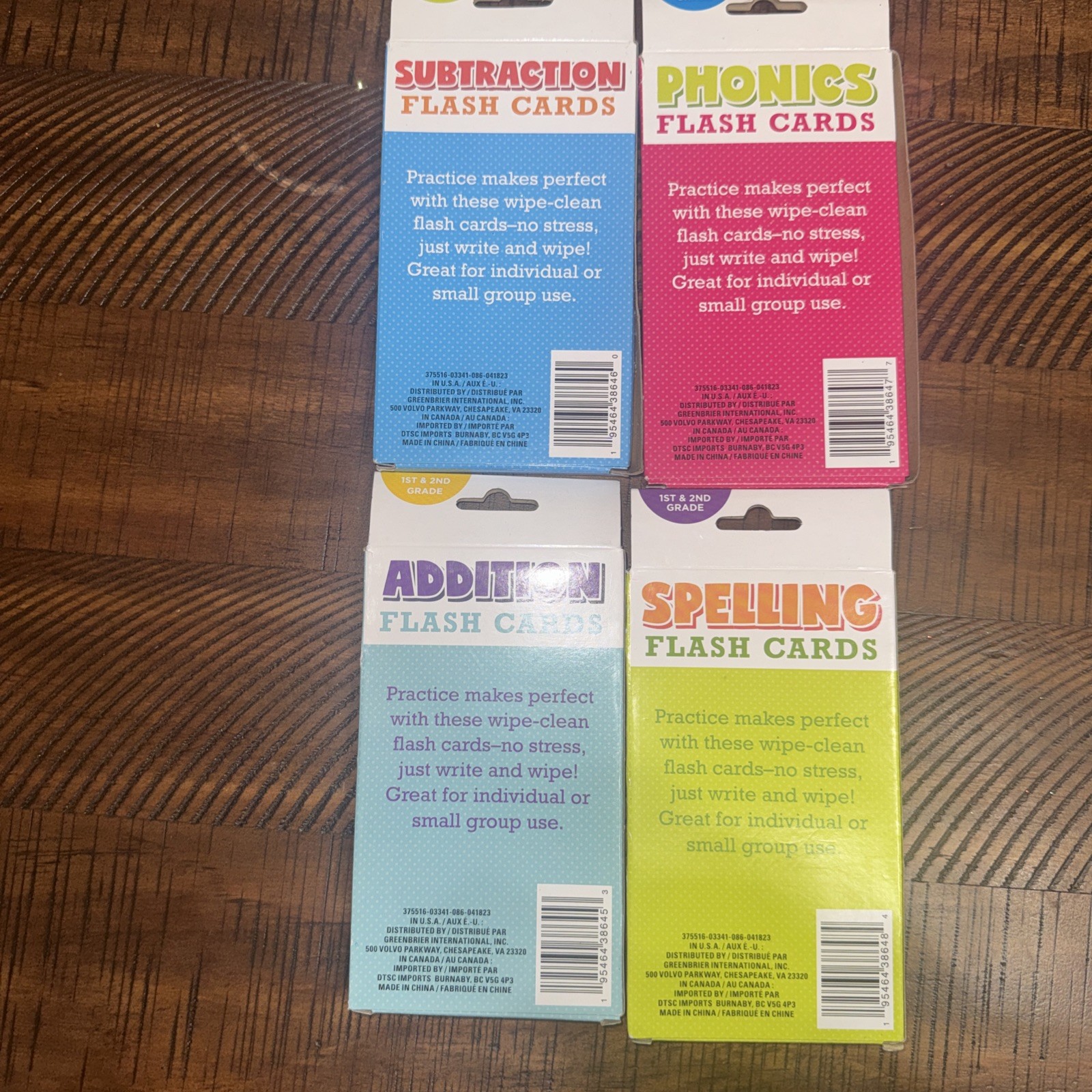 96 Flash Cards 1st & 2nd Grade Subtraction, Phonics, Addition, Spelling