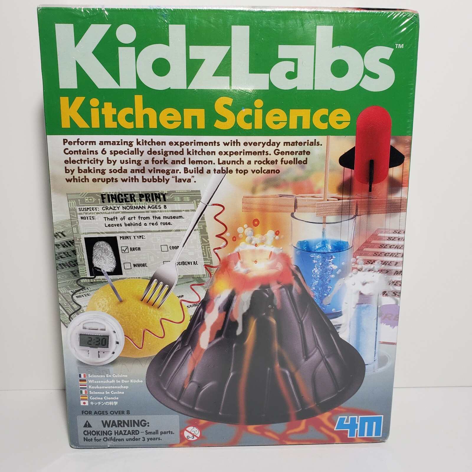 4M KidzLabs Kitchen Science Experiment Kit Volcano Rocket Electricity Candy NEW