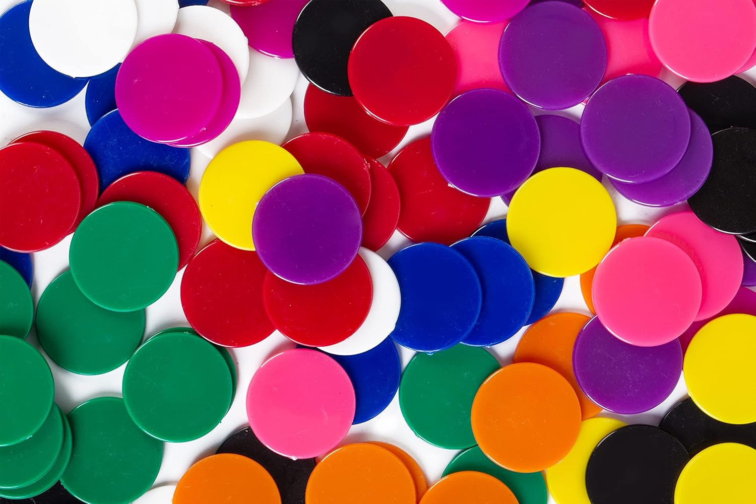 300Pcs 1 Inch 10 Colors Opaque Plastic Learning Counters Counting Mini Poker Chi