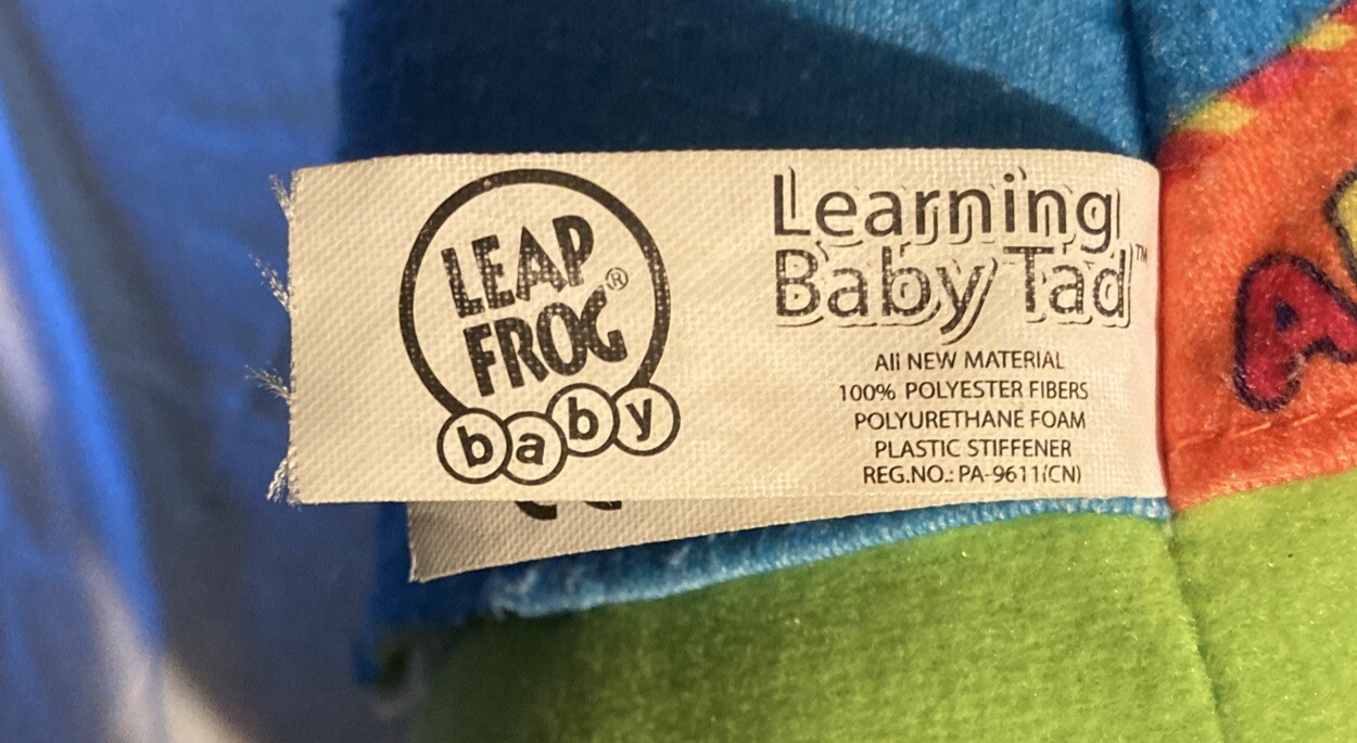 🐸LeapFrog Learning Talking Baby «Tad» Lights 2007 14″ Plush WORKING Green Frog