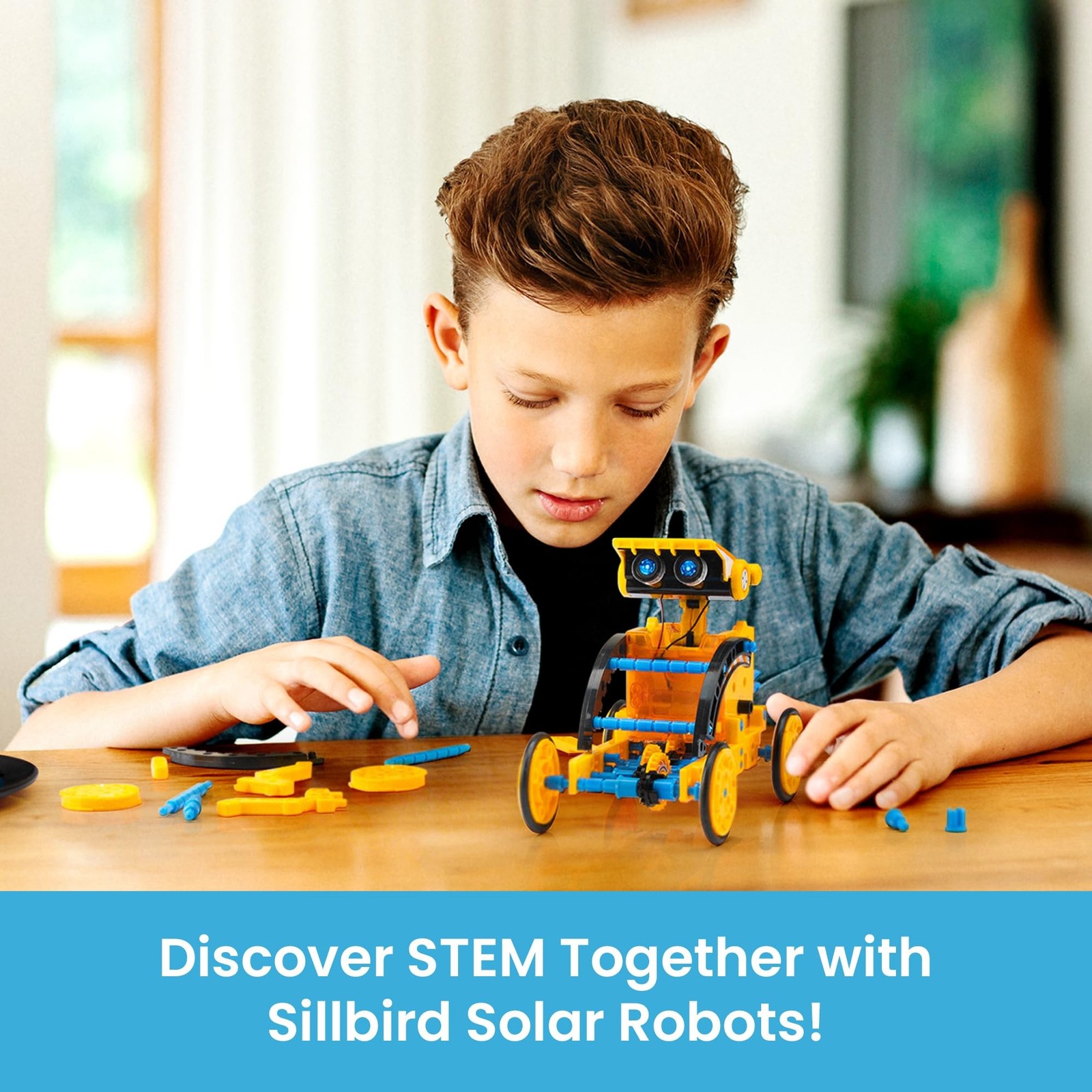 Sillbird Solar Building Robot Kit STEM Gift for Boys Age 8-13, 12-in-1 DIY Ed…