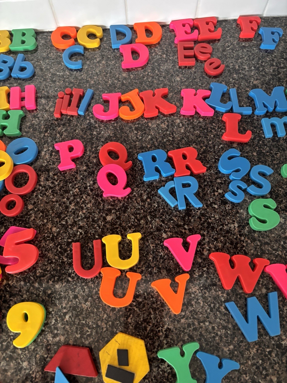 Vintage Alphabet Fridge Magnets Lot Of 110 Pieces Assorted Letters Numbers ABCs