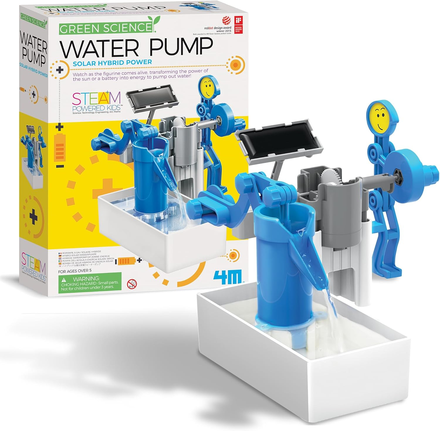 Green Science – Hybrid Solar Power Water Pump – Dual Power STEM Toys Educational