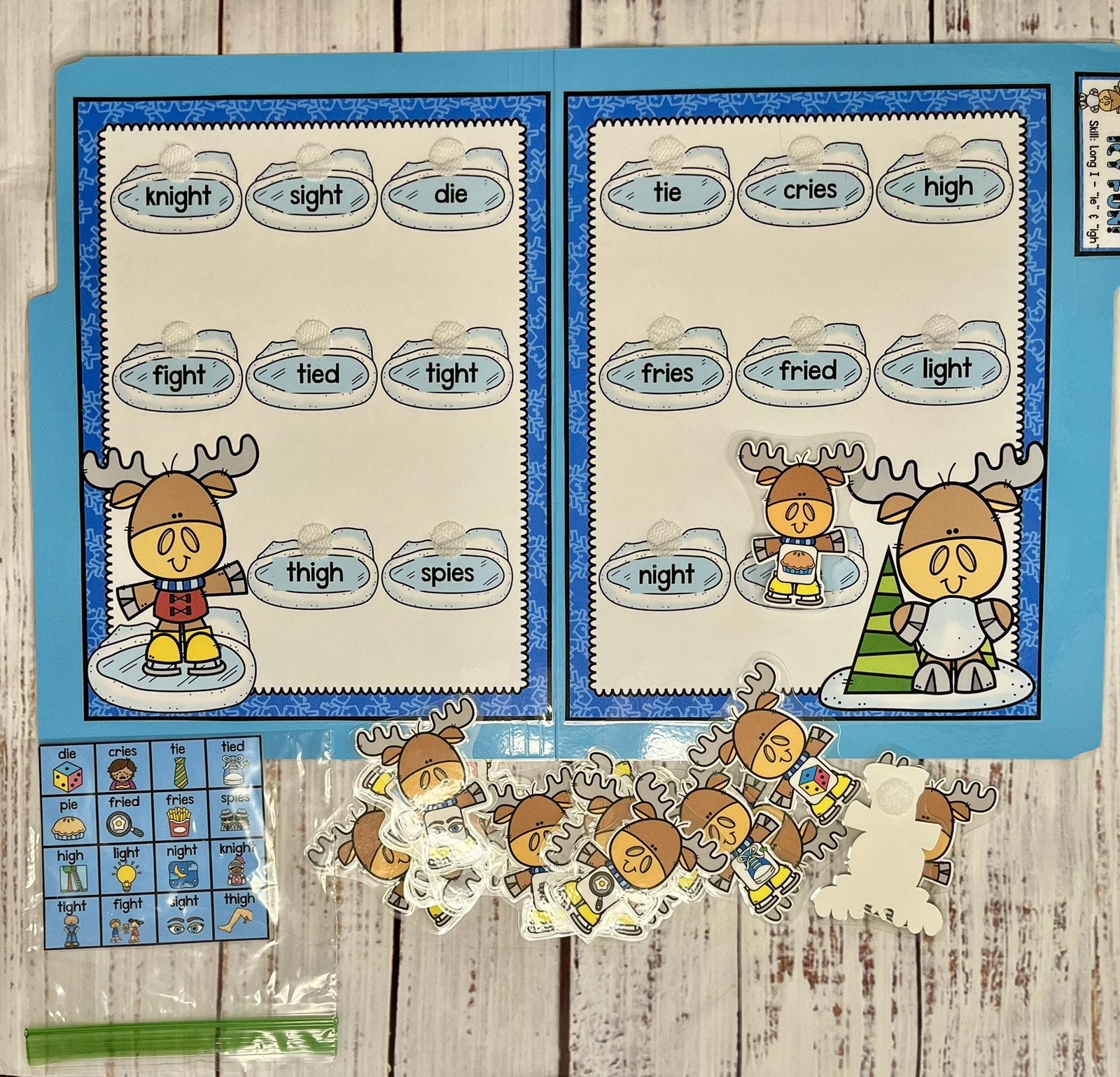 Icy Fun Variant Vowel Long I Team IE IGH File Folder Game Phonics First Grade