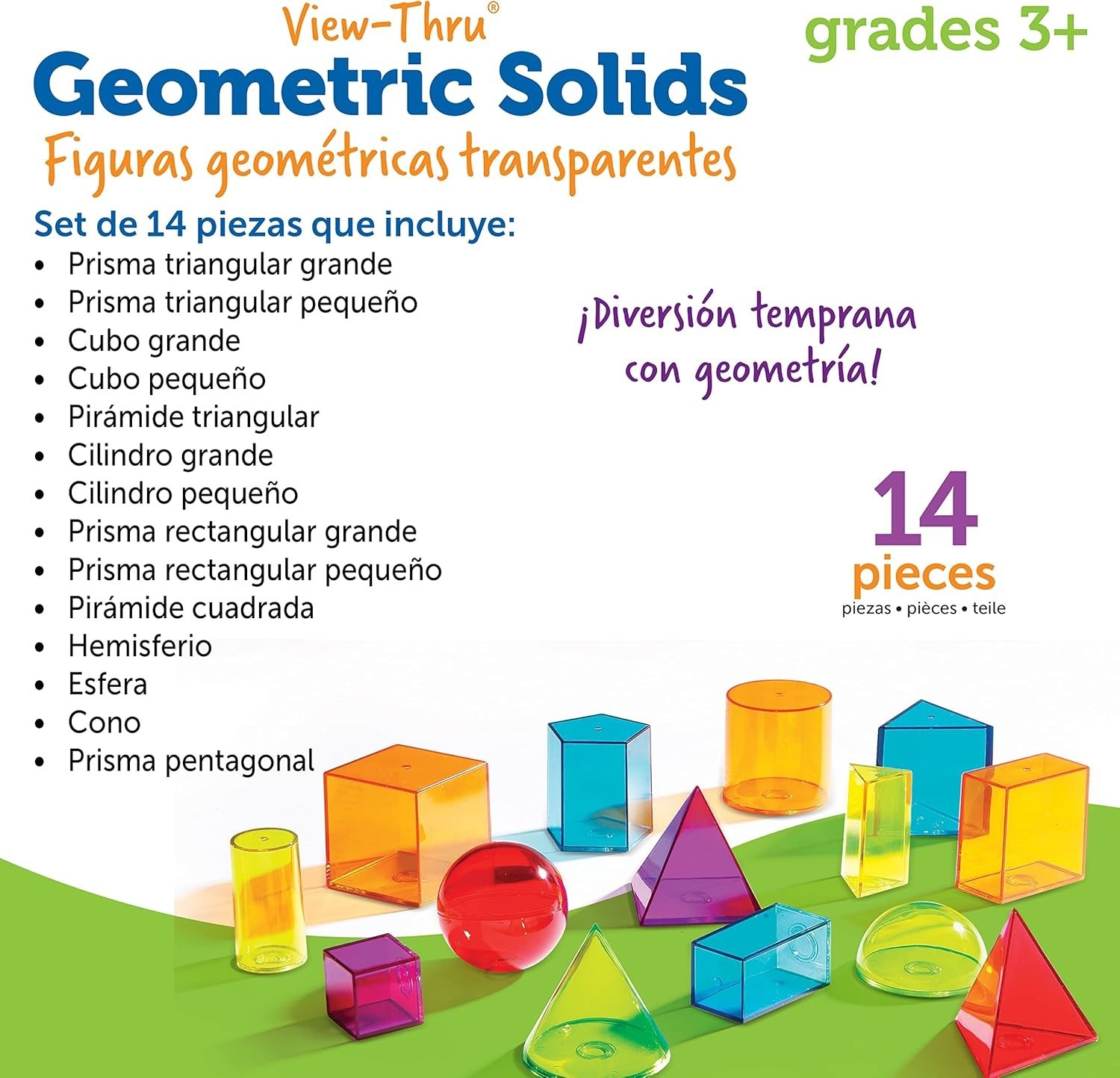 View-Thru Geometric Solids: 14 Colorful 3D Shapes for Engaging Math Learning