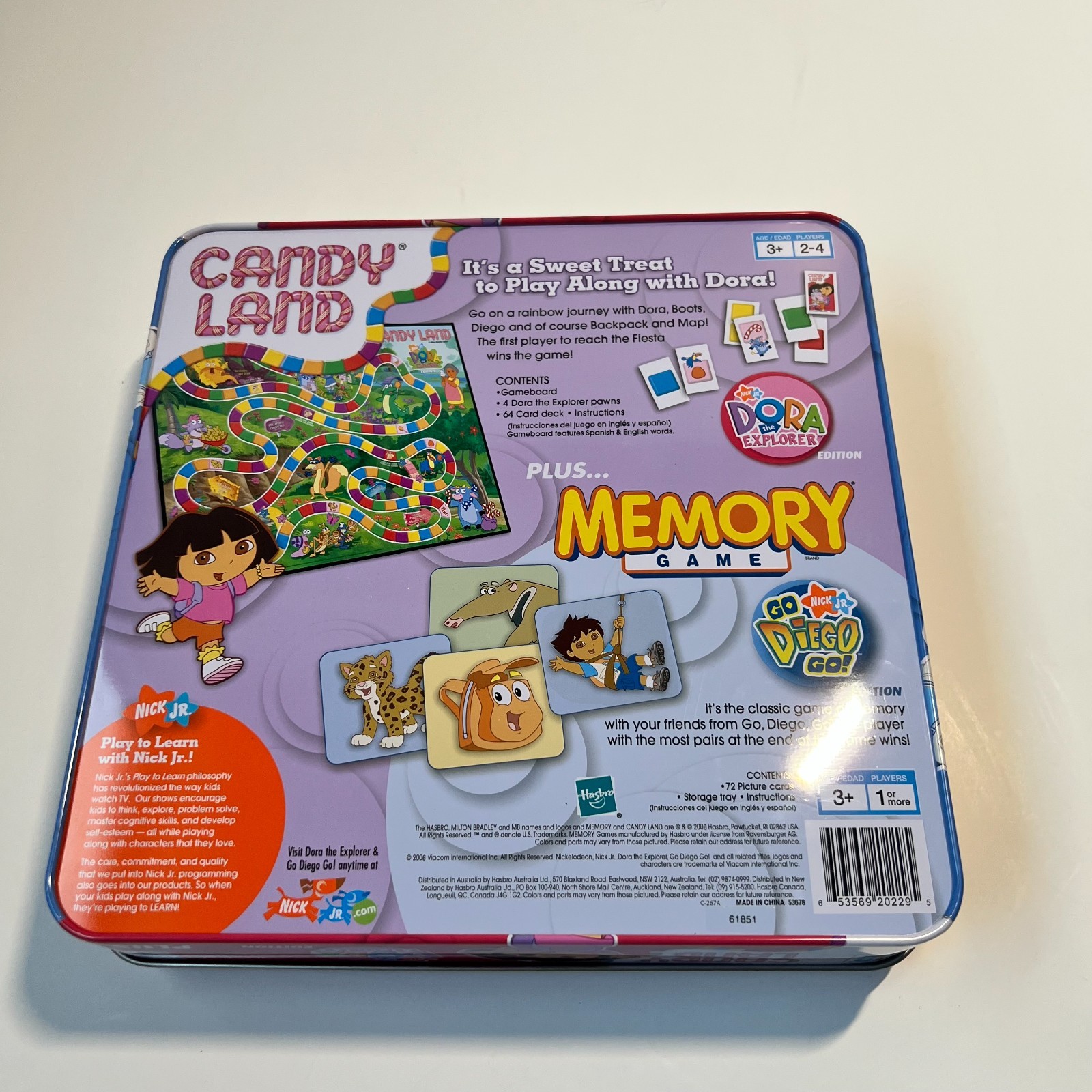 Candy Land Dora the Explorer Edition + Go Diego Go Memory Game – 2006 VTG – NEW
