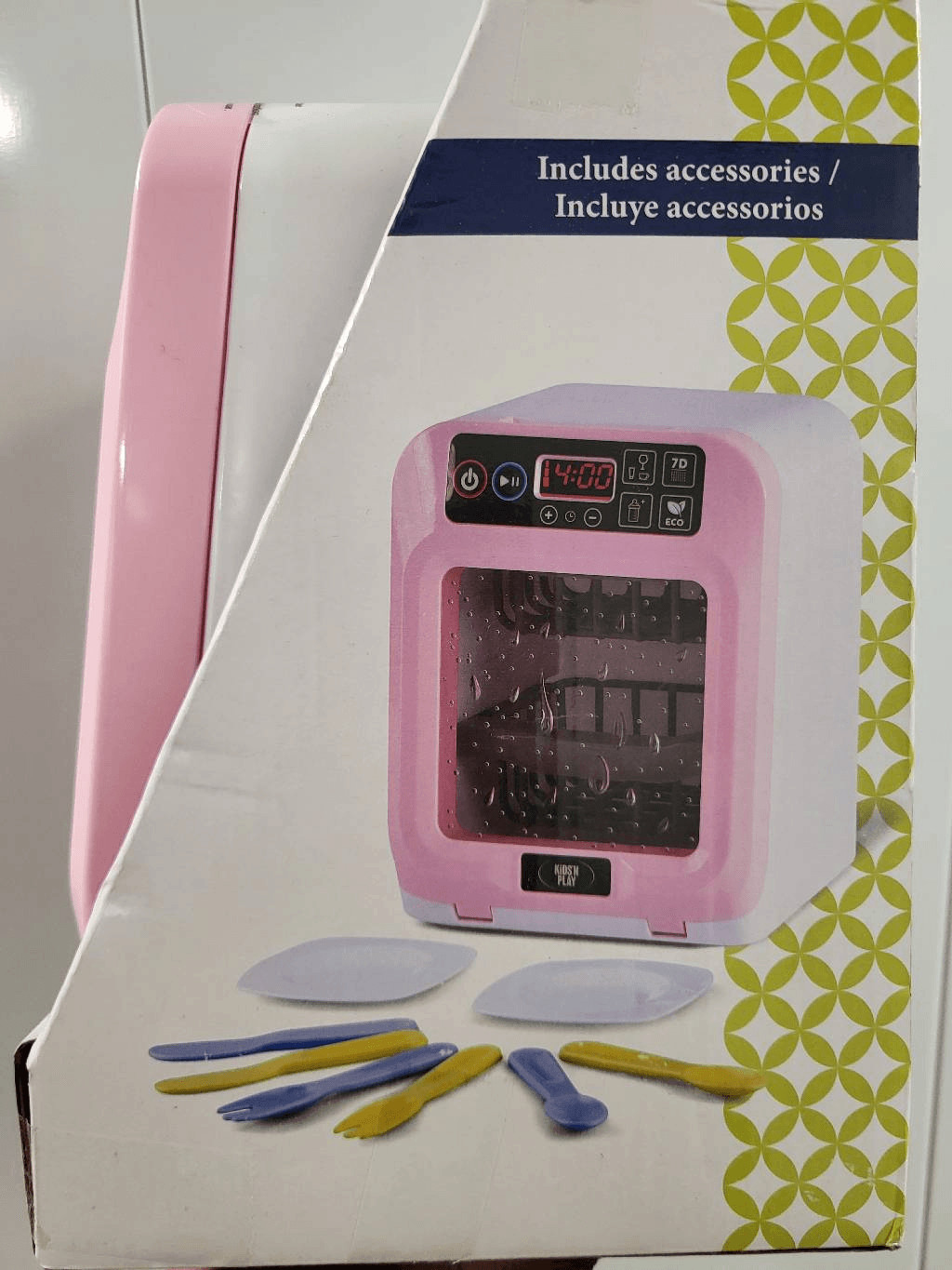 Kids N Play Pink Toy Dishwasher with Sound and Lights
