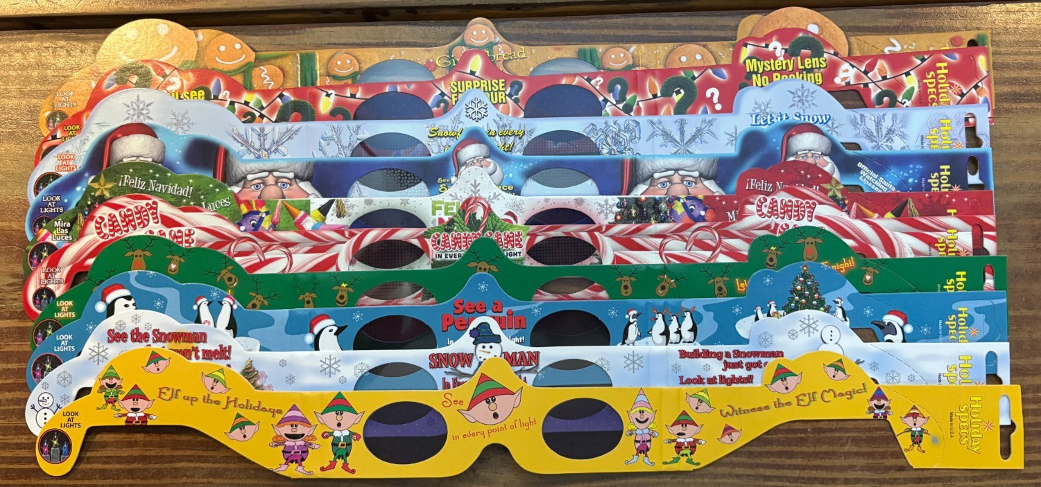 3D paper «Holospex» glasses, (17) pr. sample pack, + (10) loose asst. pairs.