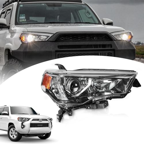 14-20 Toyota 4Runner Halogen Headlight Right Passenger Chrome Housing Amber