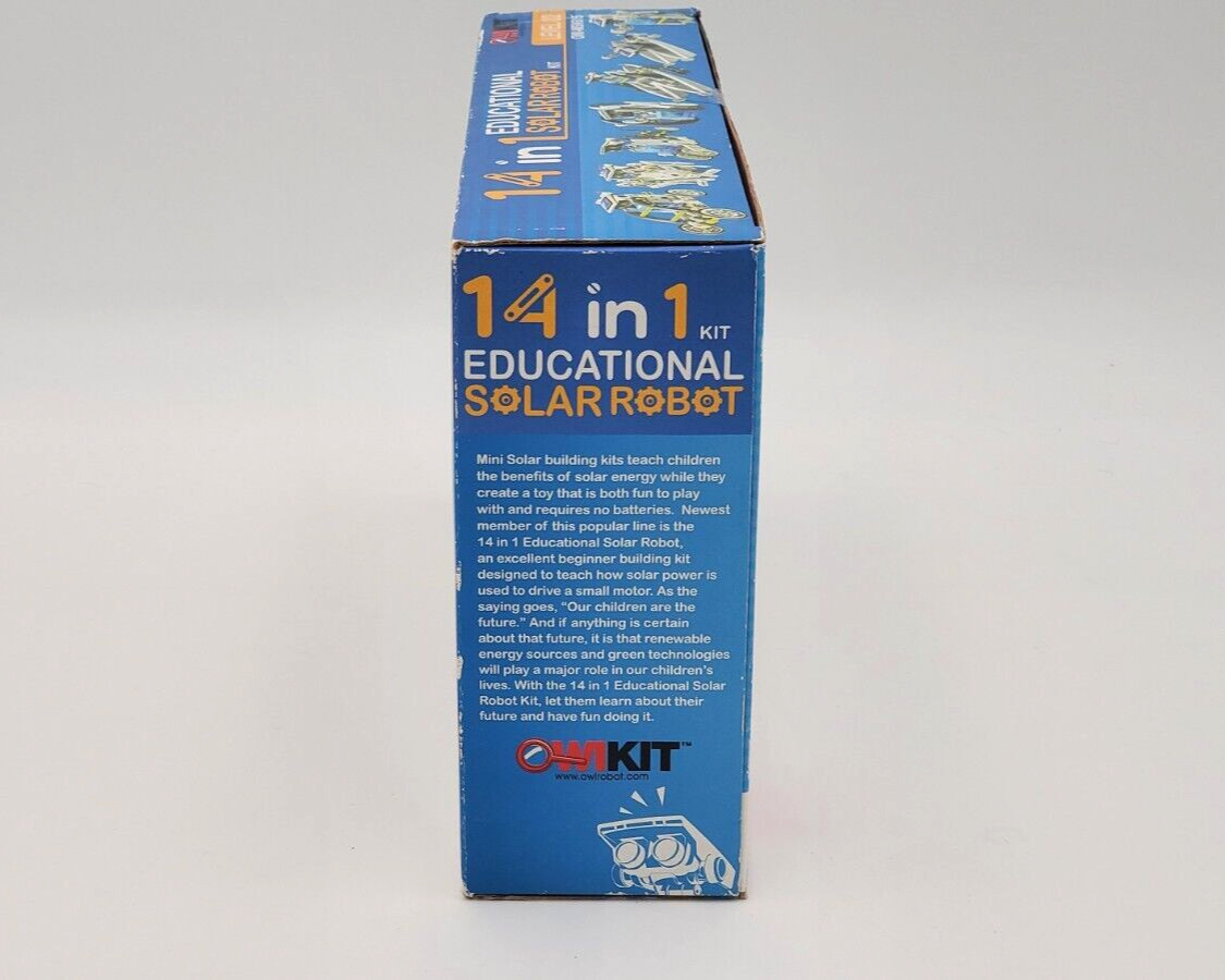 Educational Solar Robot Build-Your-Own Robot Kit Powered by the Sun 14-in-1 kit