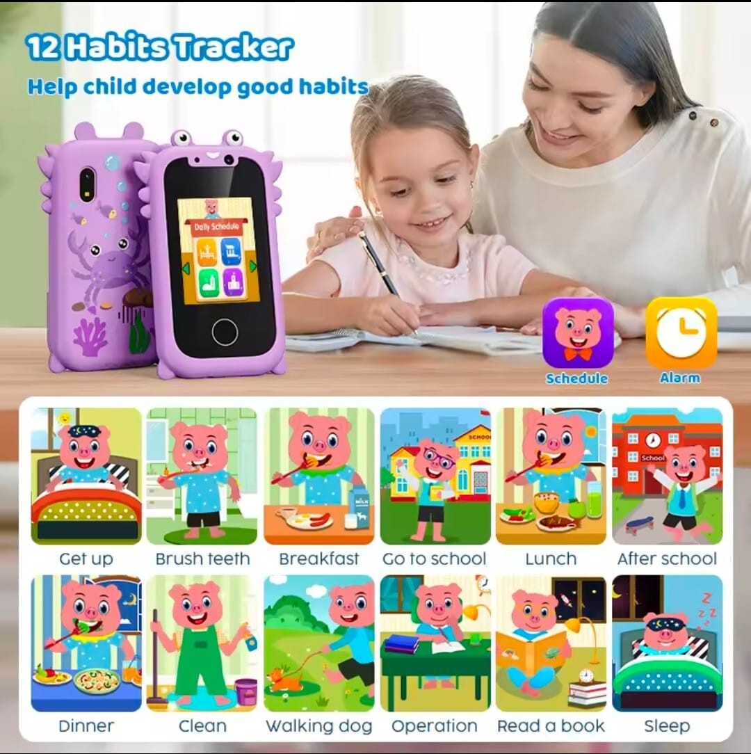 Smart Phone Toy for Kids – Dual Camera, MP3 Player, Touchscreen – Purple