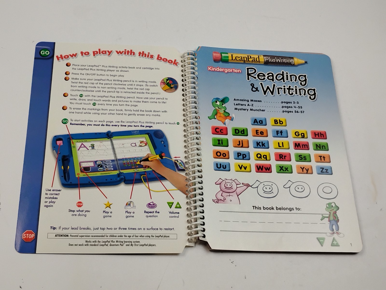LeapFrog LeapPad Pre-K 1st Grade Reading & Writing With Book
