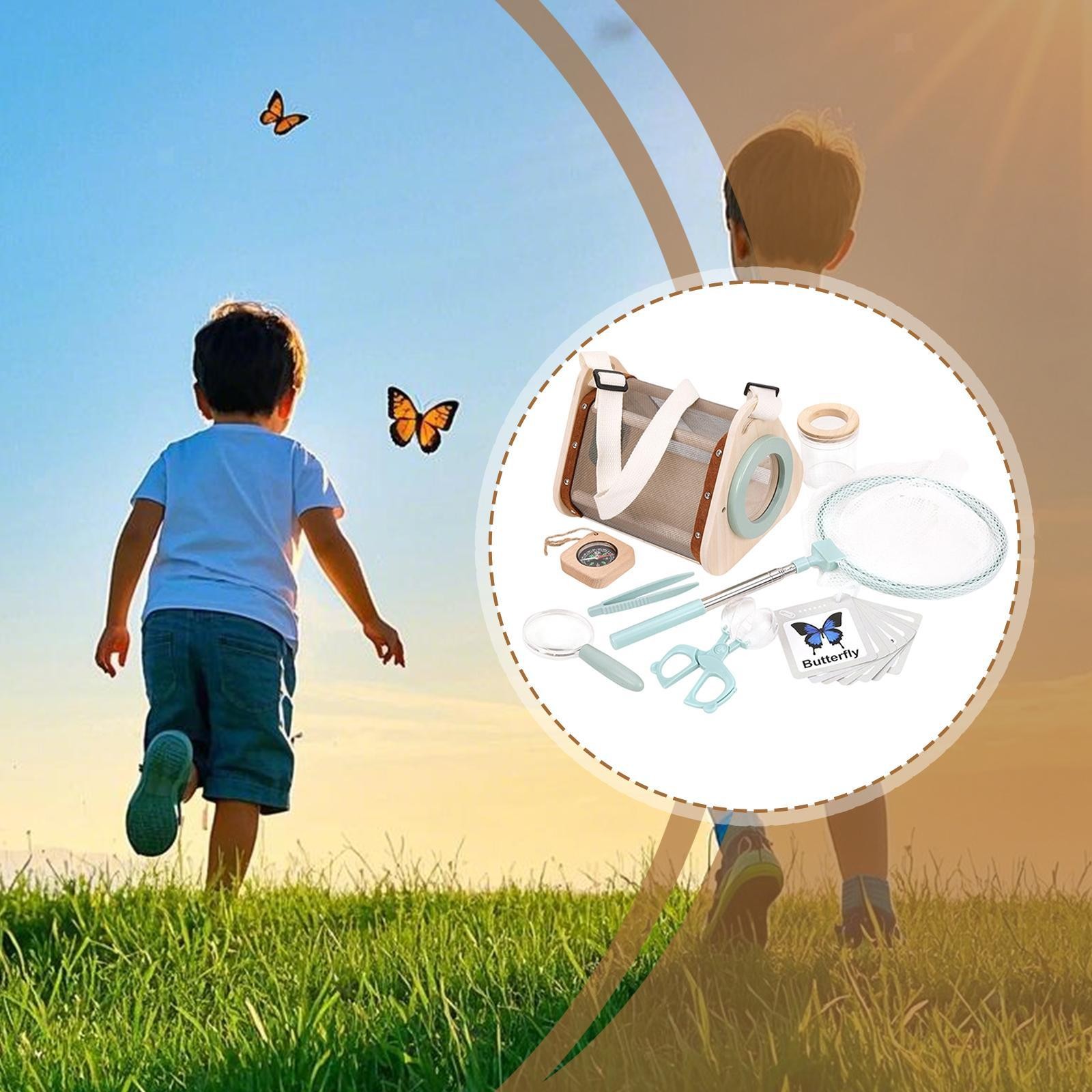Explorer Kit Observation Box for Girls Boys Backyard Camping Magnifying Glass