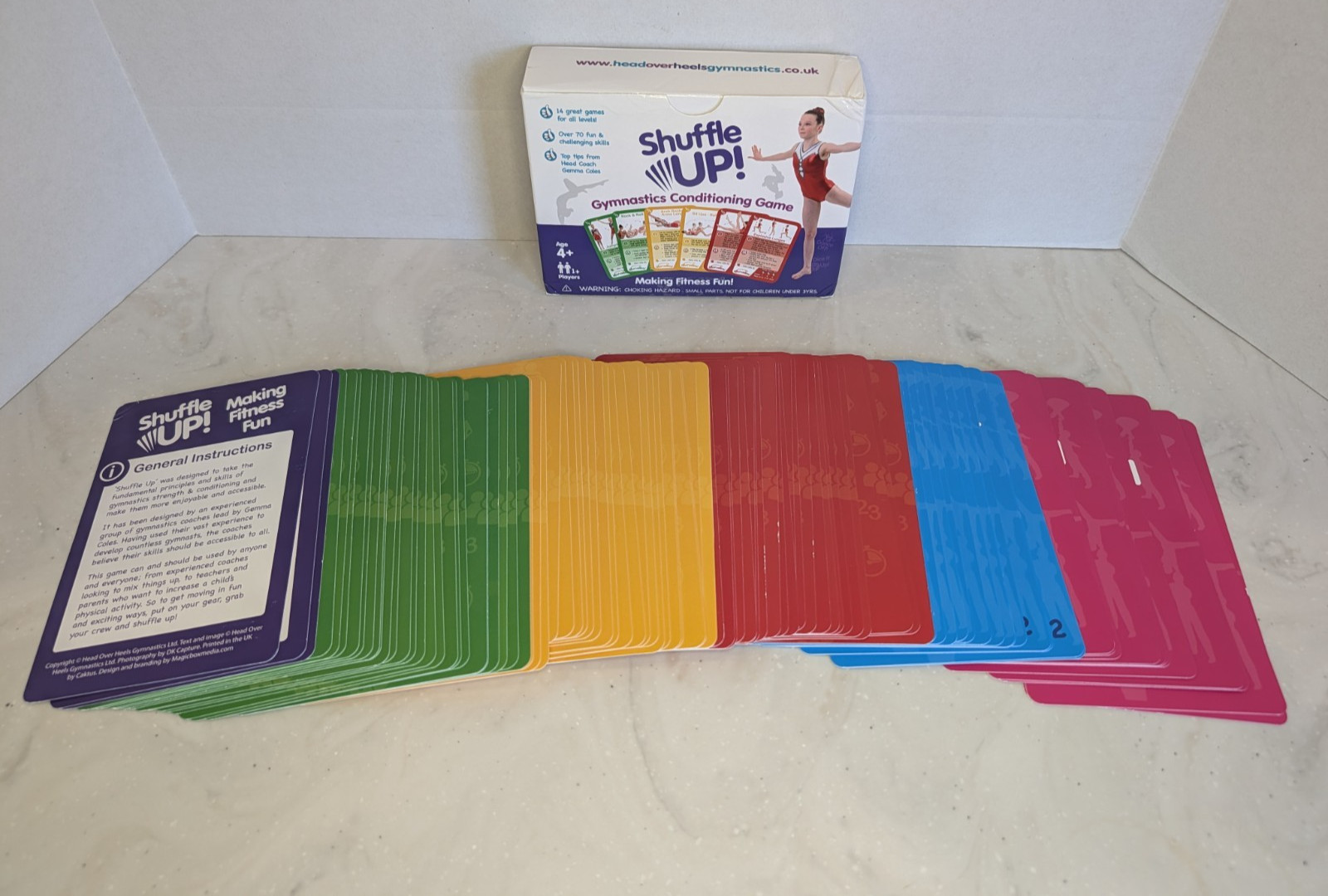 Shuffle Up! Gymnastics Conditioning Game Fitness Cards 70 Skills 14 Fun Games