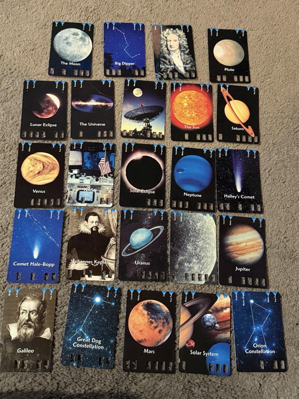 Cards For Leap Frog Space Shuttle Rocket Blast Off to Space Quiz 24 CARDS Only