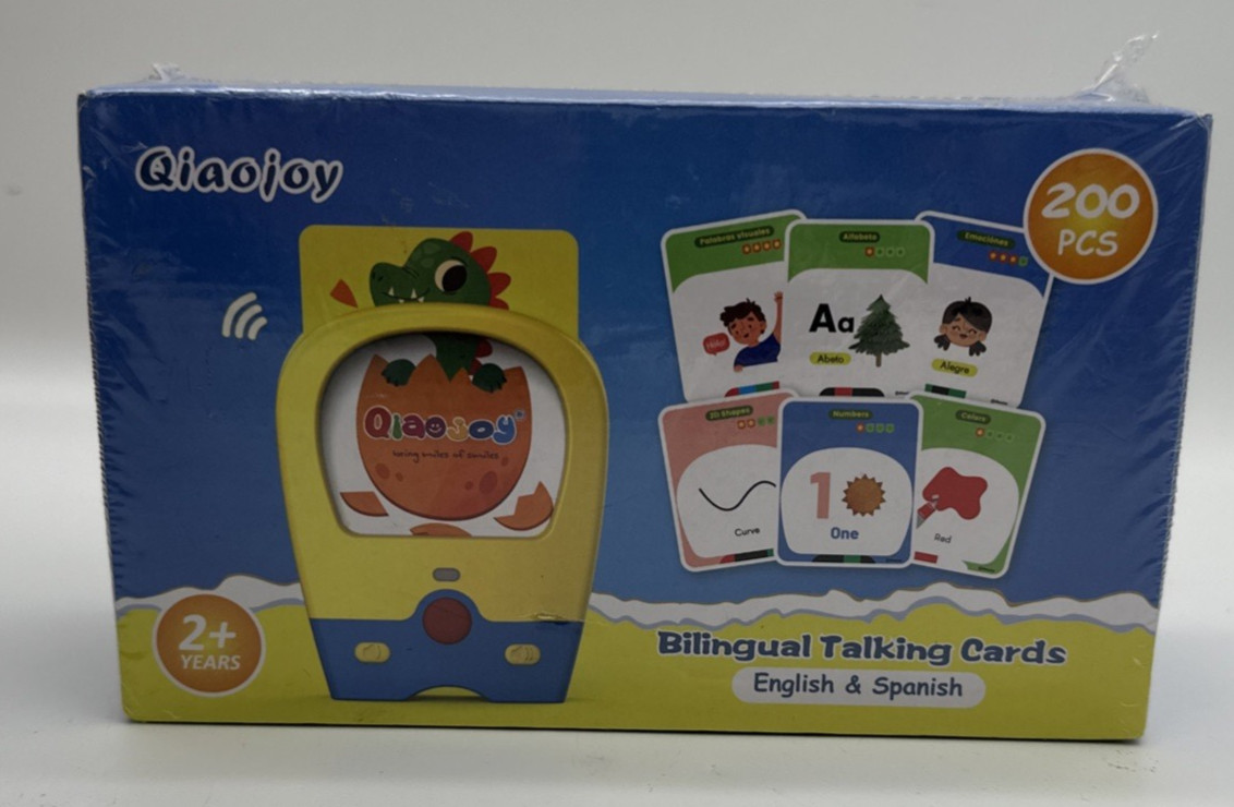 Qiaojoy Bilingual Talking Flash Cards 120 Pcs English & Spanish New