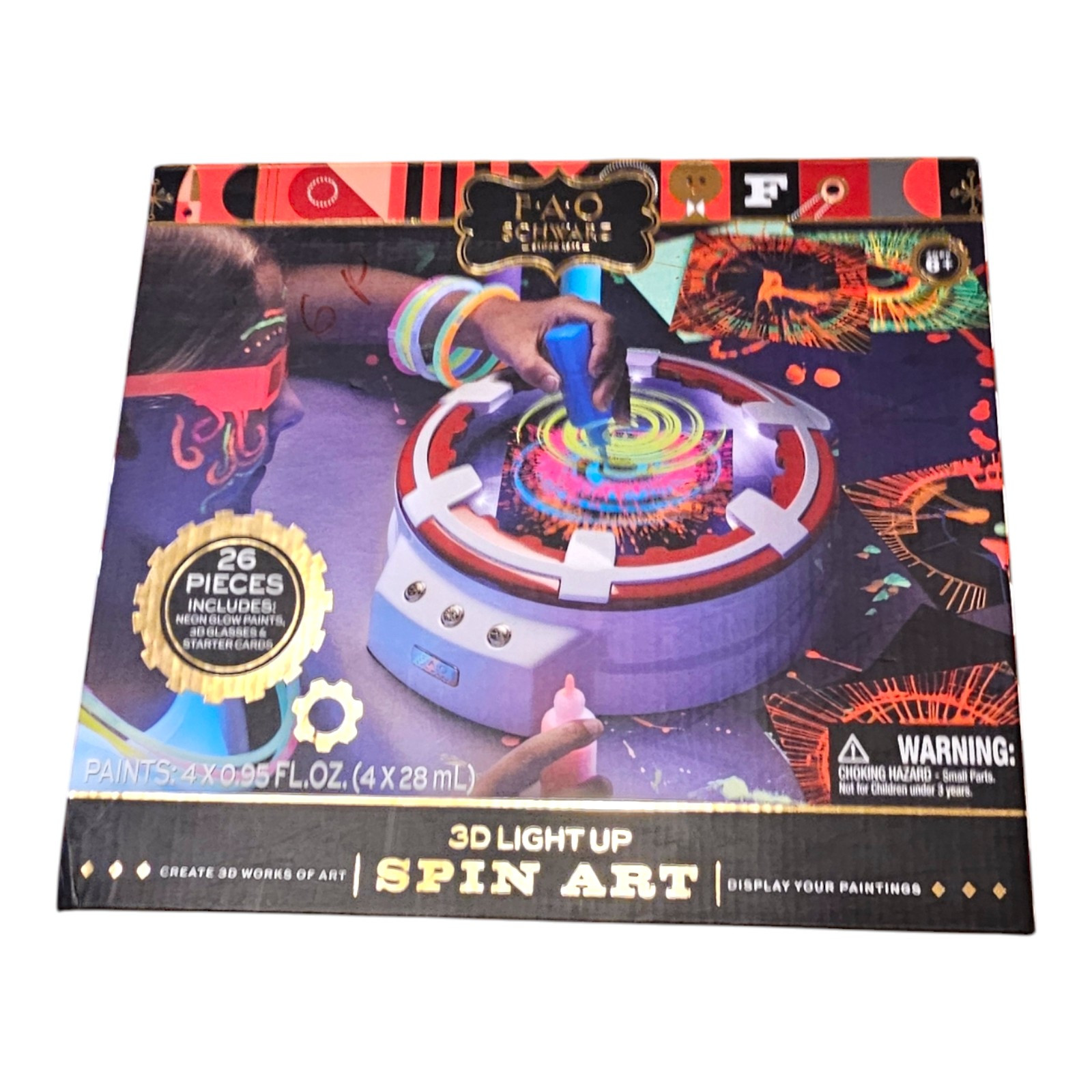 FAO Schwarz 3D Light Up Spin Art Craft Family Fun Activity Project Game New