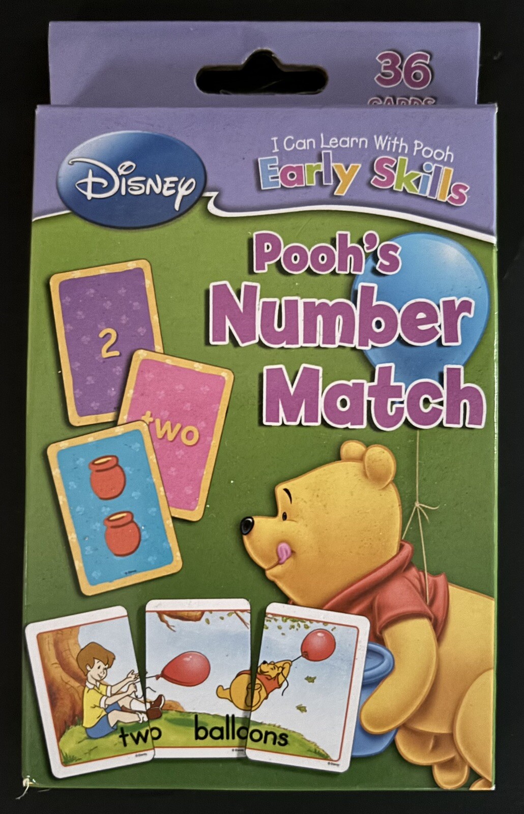 Disney Pooh’s Number Match Game Kids Cognitive Learning Early Skills Flash Cards