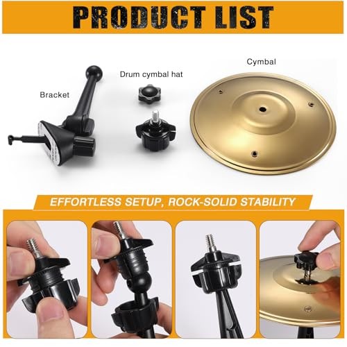 2 Pack Car Cymbal Air Vent, Cars Symbol Drum, Easy Clip-On Mini Cymbals Gold