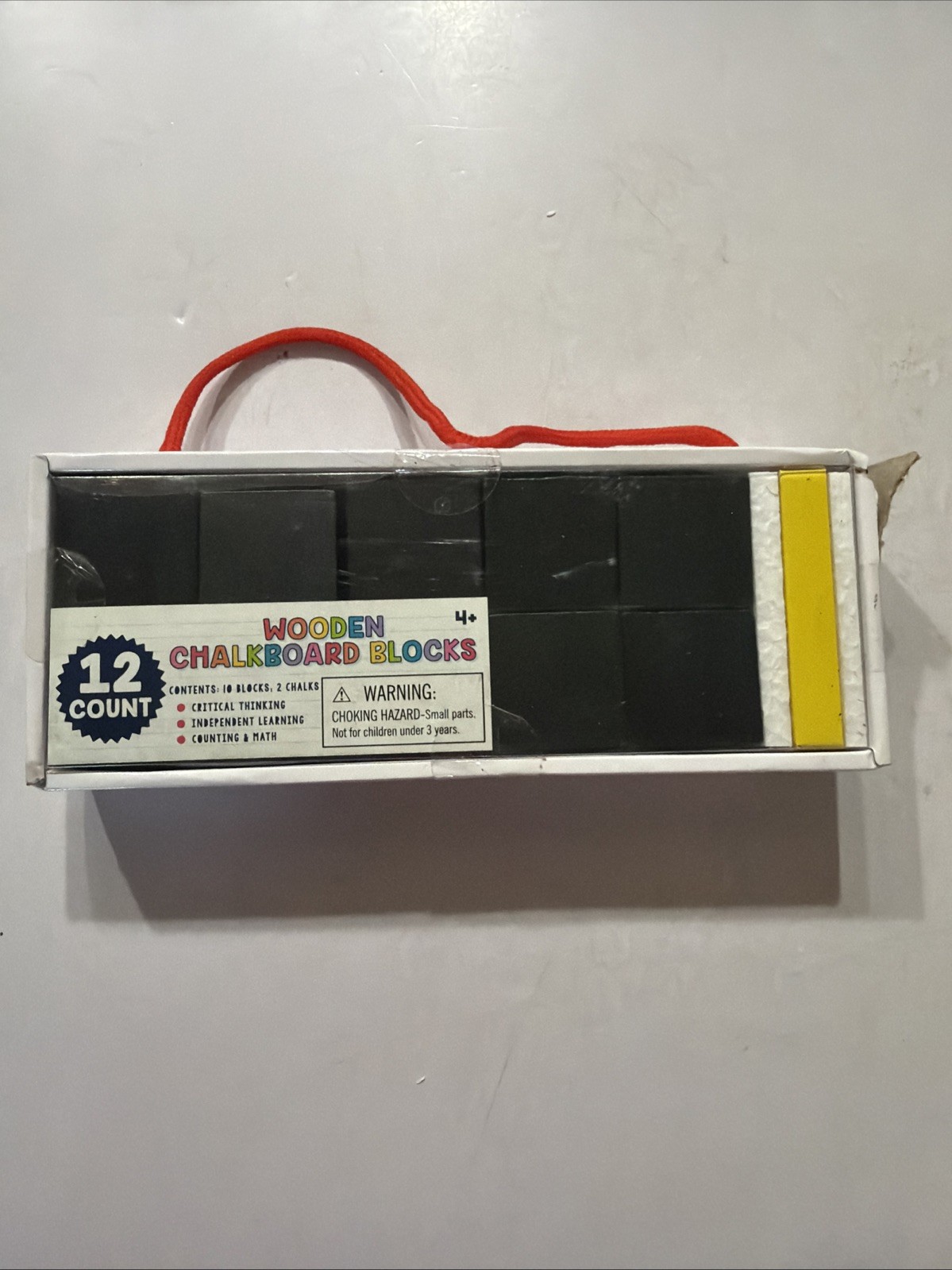 12 Count Wooden Chalkboard Blocks Black Ages 3+ NIB Get Creative As Pictured 🤪