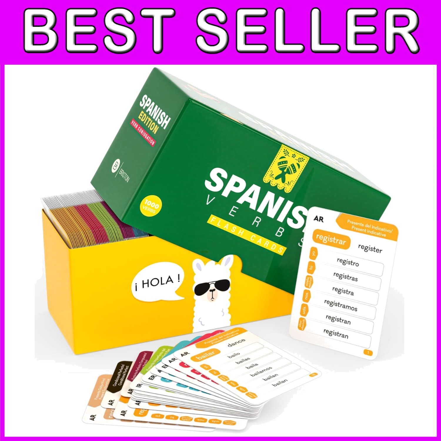 Spanish Verb Conjugation Flash Cards – 1,000 Verbs, 9 Tenses