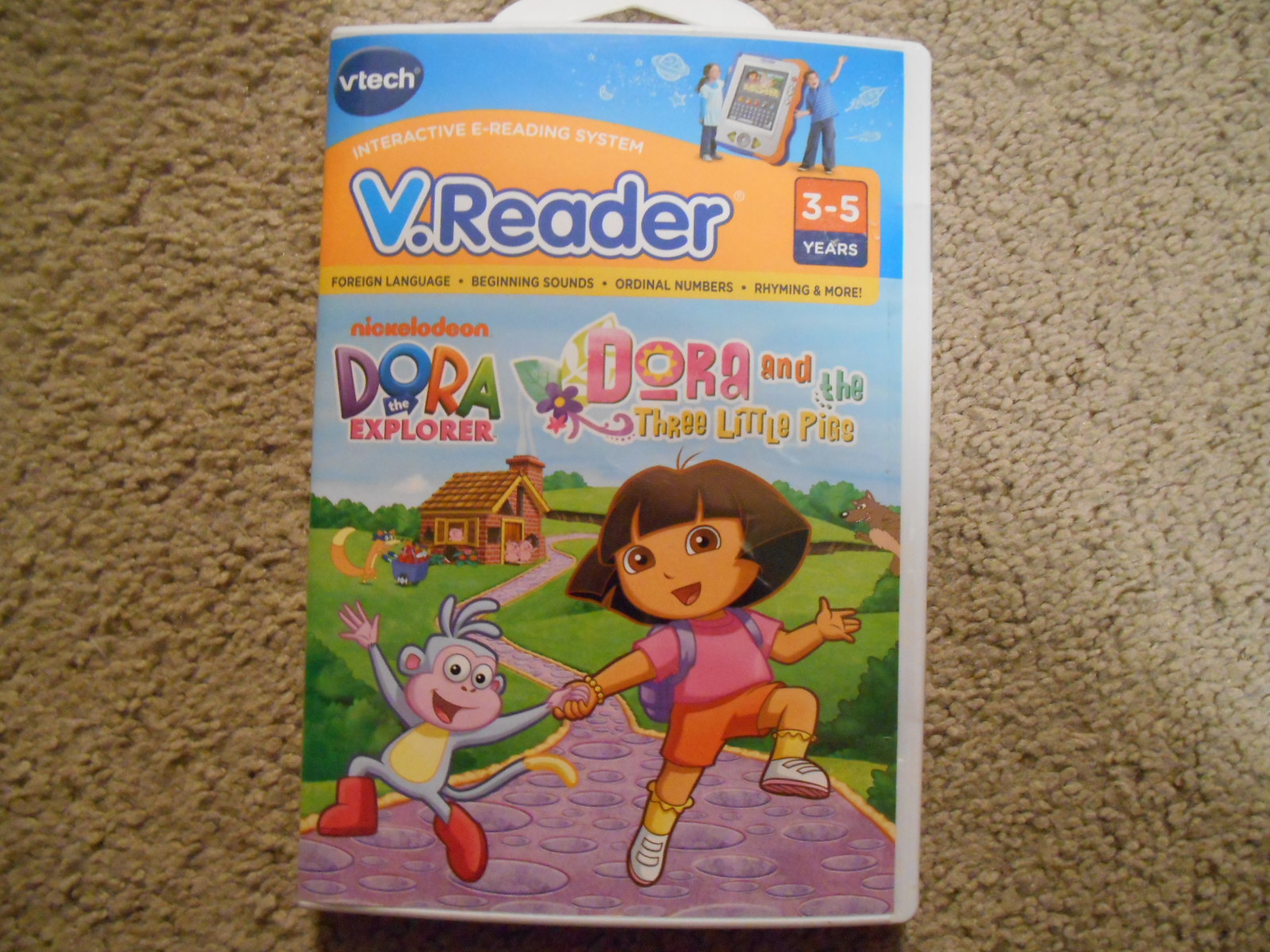 NEW Vtech V.Reader Dora and the Three Little Pigs 3-5 yrs Reading Games