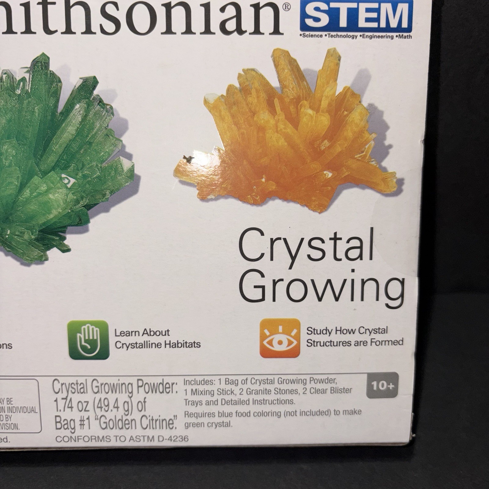 Smithsonian earth science STEM Crystal Growing Kit New in Box Age 10+