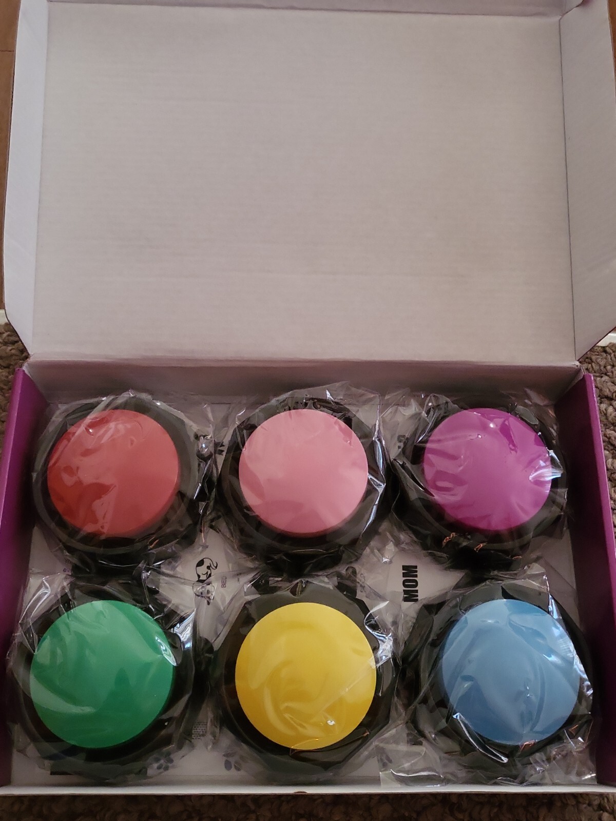 KiViRap Set of 6 Colors Dog Buttons-Recordable Button-Dog Speech Training Buz…