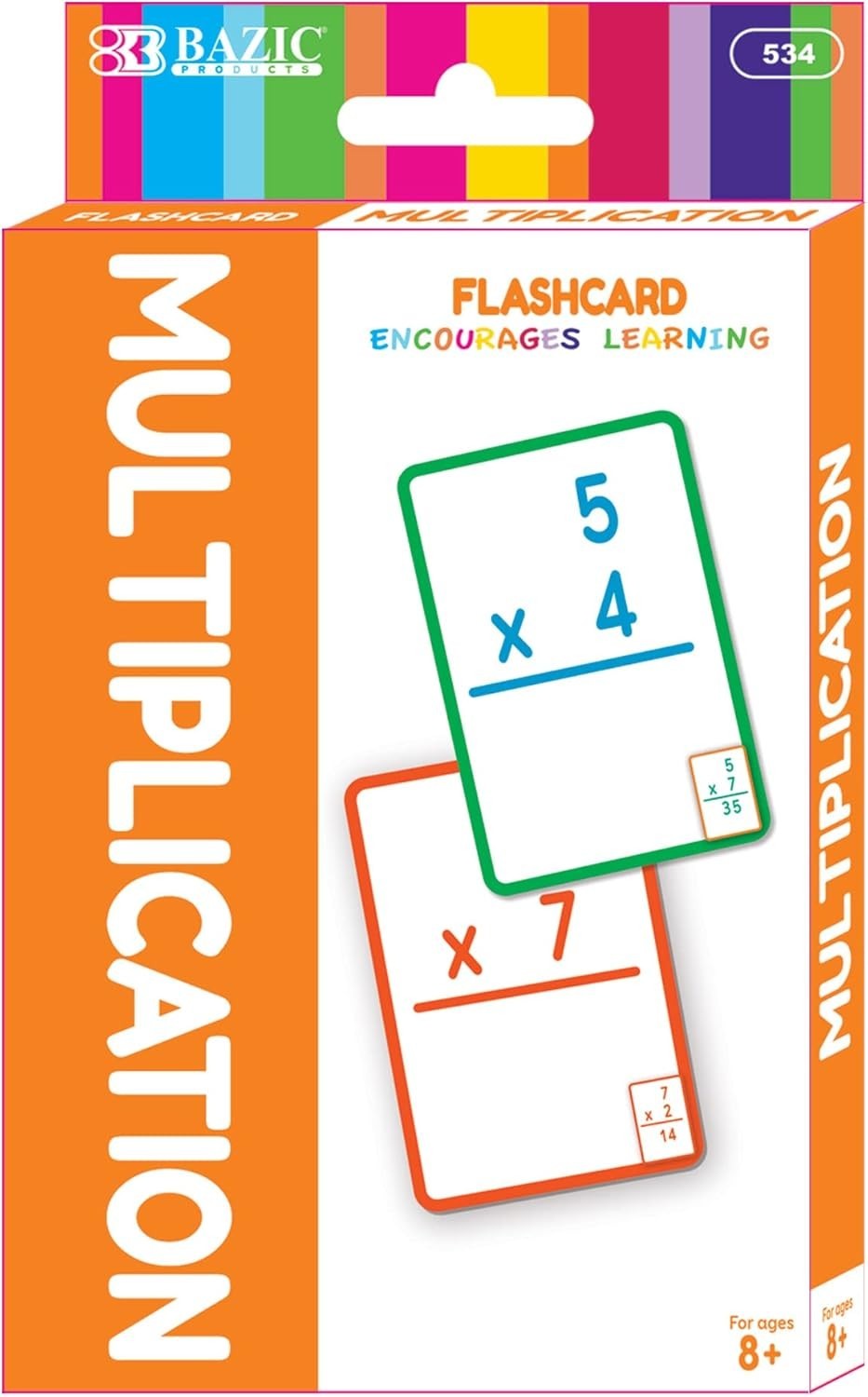36-Pack BAZIC Multiplication Flash Cards – Ideal for Teaching and Self-Study