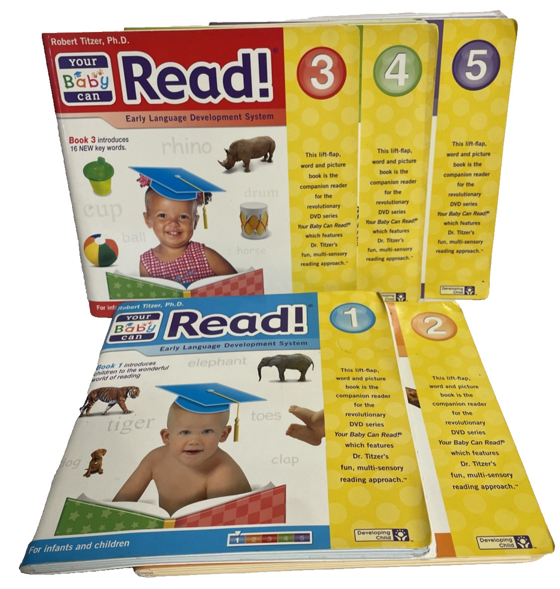 Set of 5 Your Baby Can Read Books by Robert Titzer Early Language Development