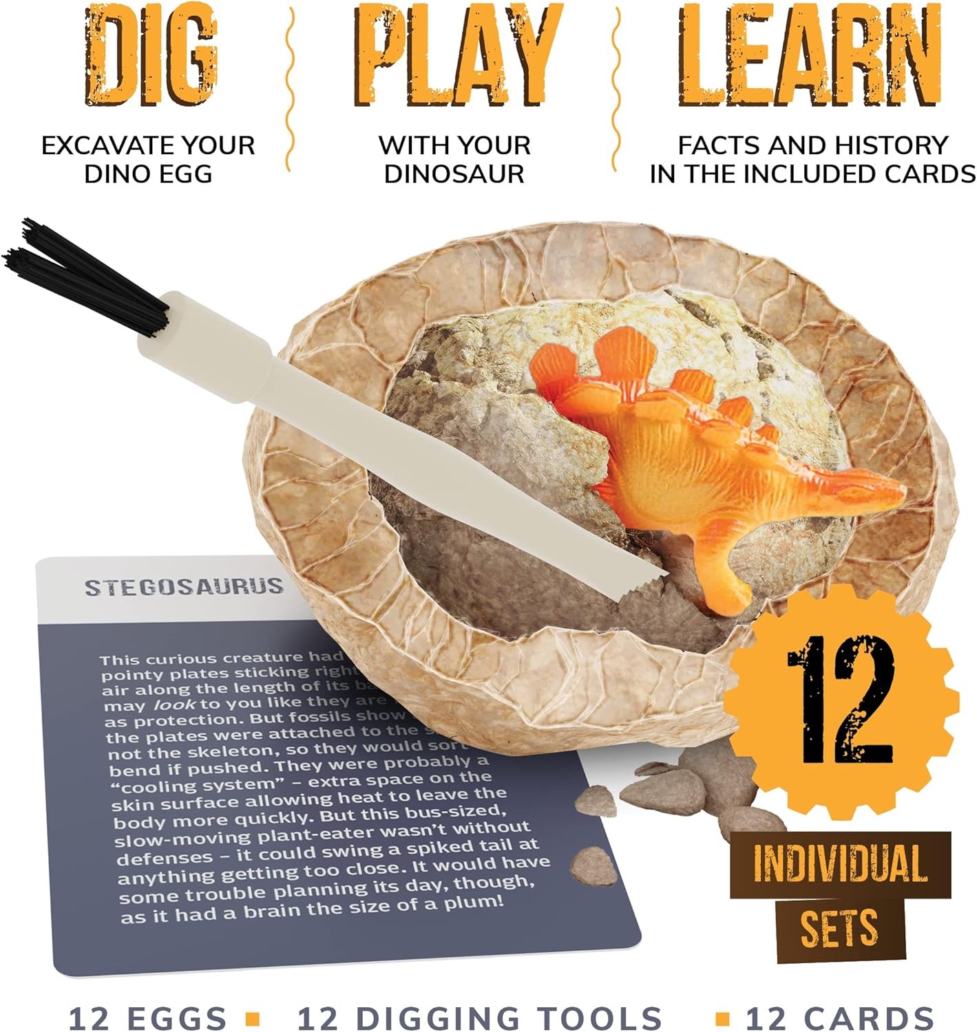 Archaeology STEM Learning Dinosaur Eggs Dig Kit for Kids