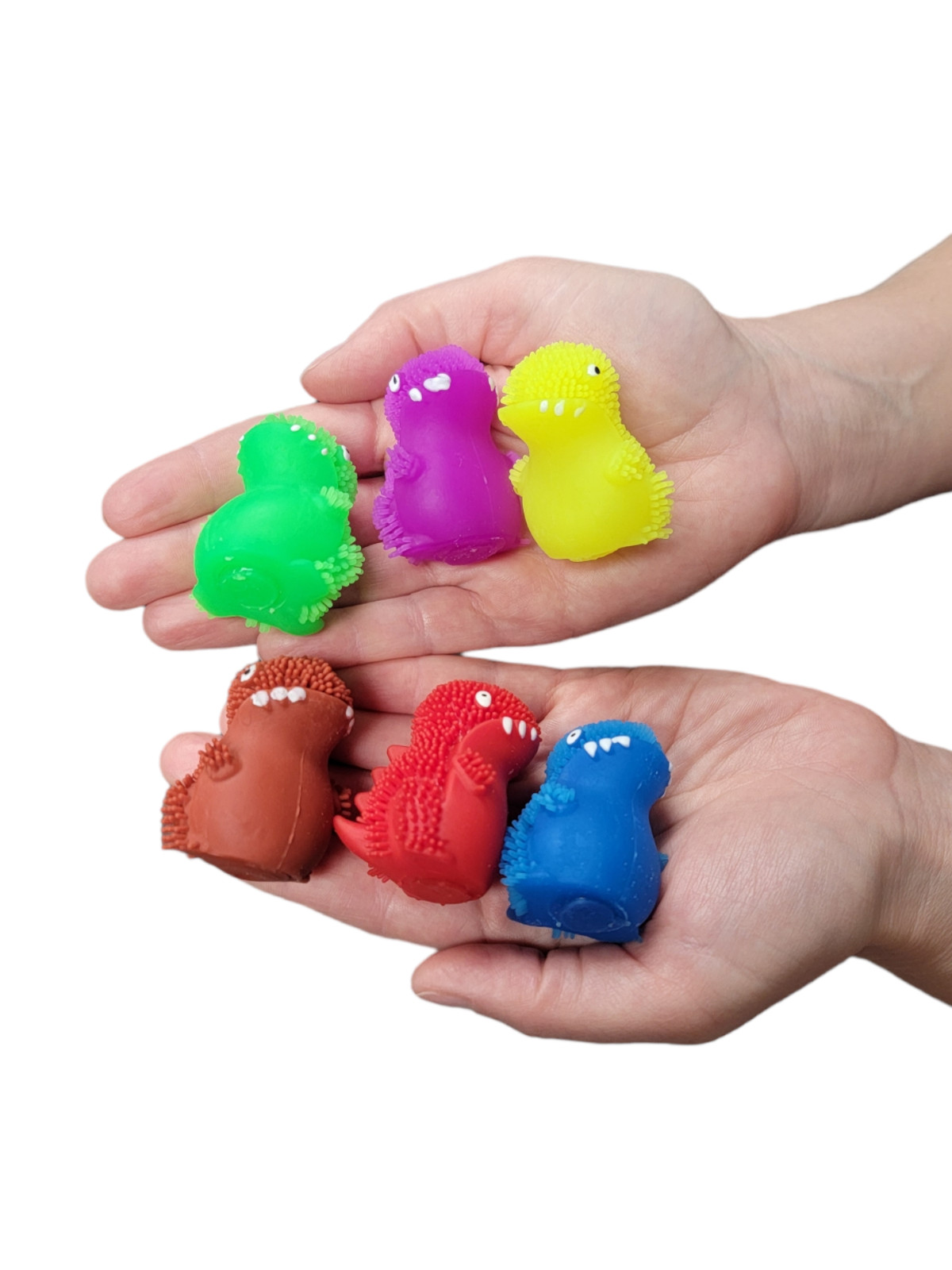 24 Pack – Neon Color Dinosaur Puffer Balls (2″) Stress Relief Fun