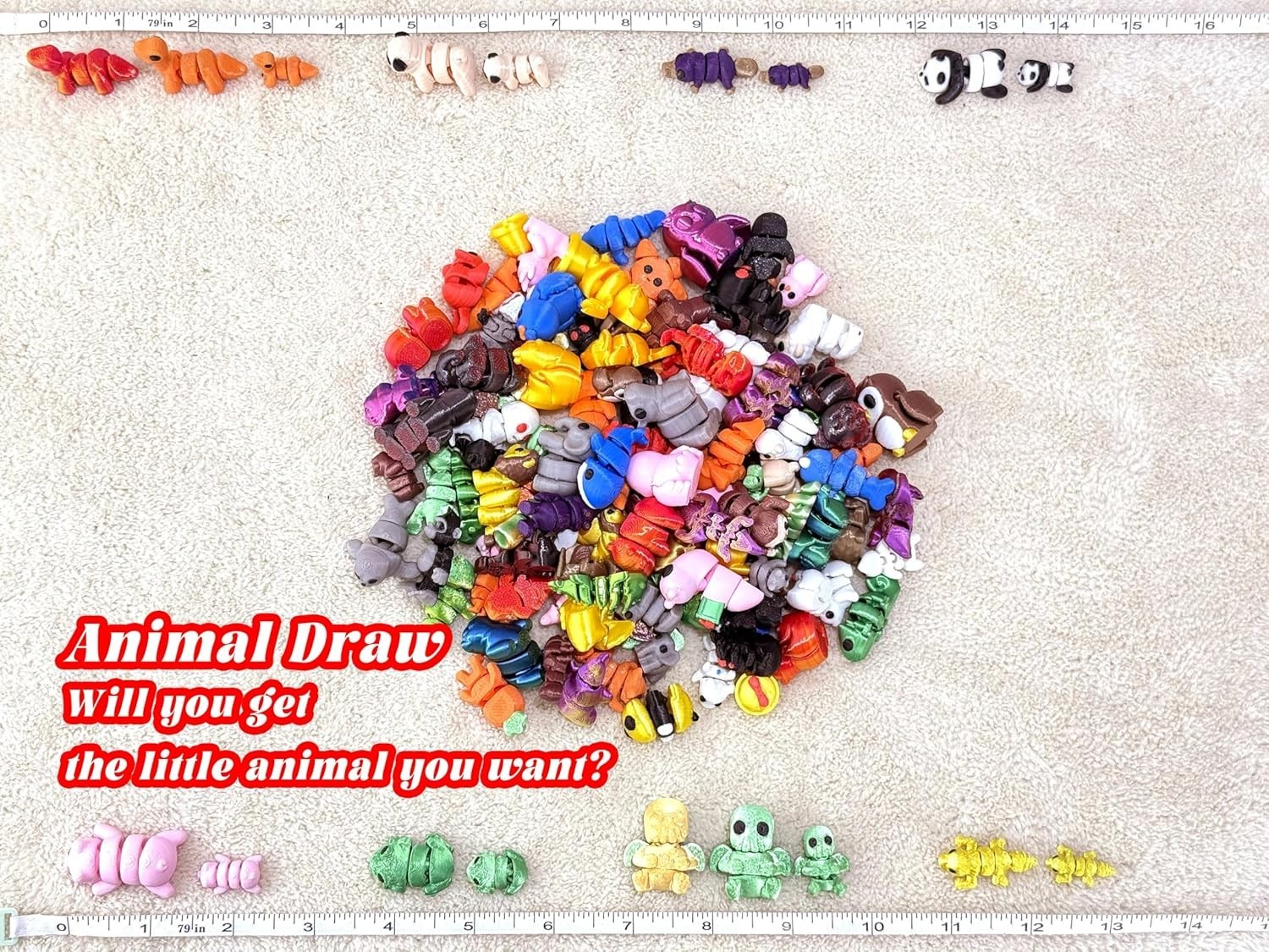 150PCS 3D Printed Random Animal Figurines Reward & Celebration Collection, As…
