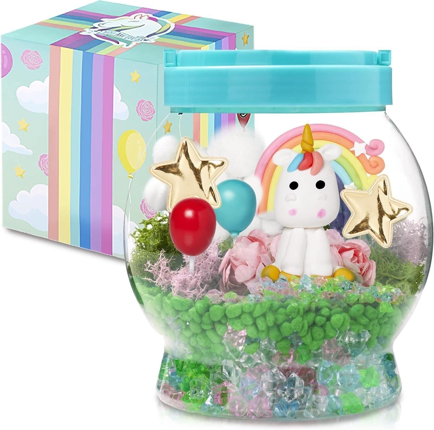 Unicorn Light-Up Terrarium Kit for Kids Unicorn Themed – Great Toy & Craft
