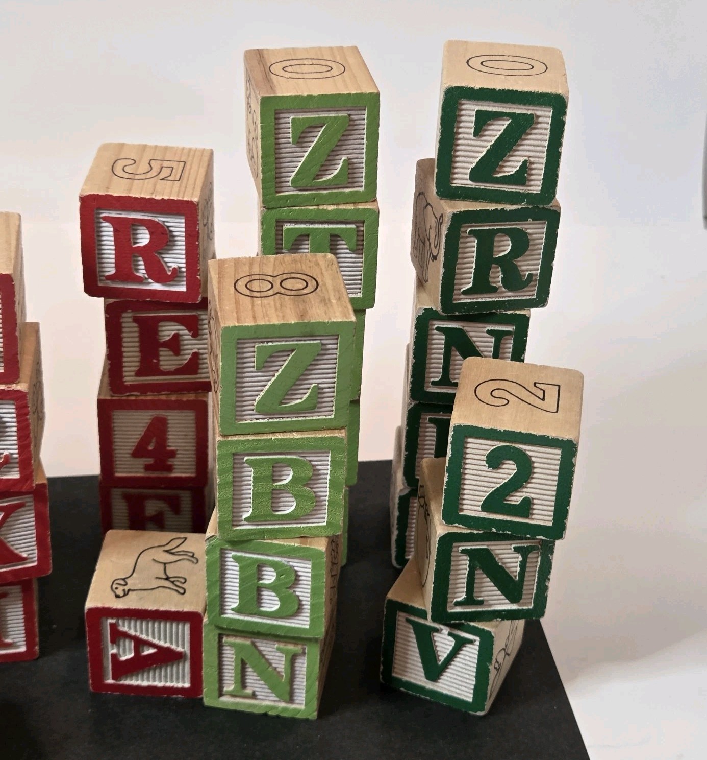 Craft Lot 60 Piece Childrens Wood Blocks Multicolor Alphabet/#s/Pictures READ