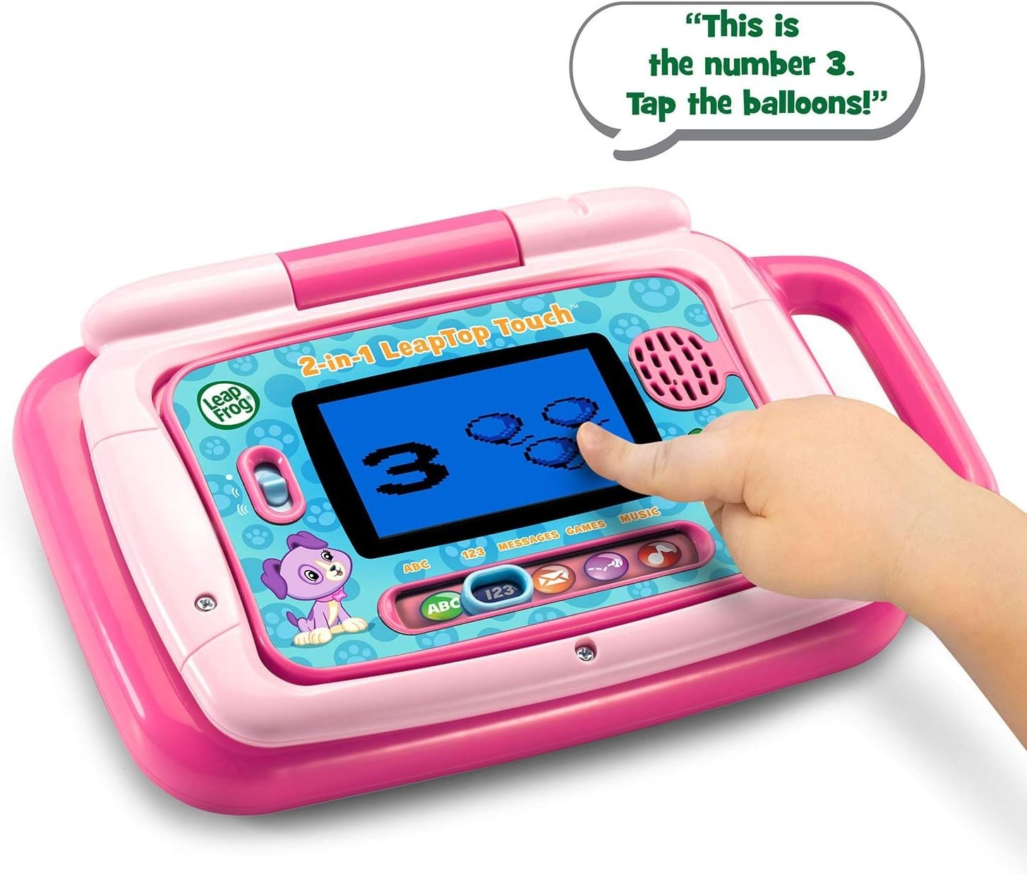 Pink 2-in-1 LeapTop Touch Learning Tablet