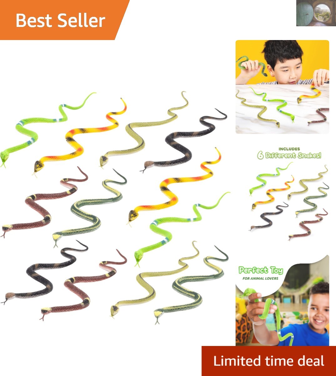14-Inch Realistic Snakes for Garden Decor – 12 Specially Designed Rubber Toys