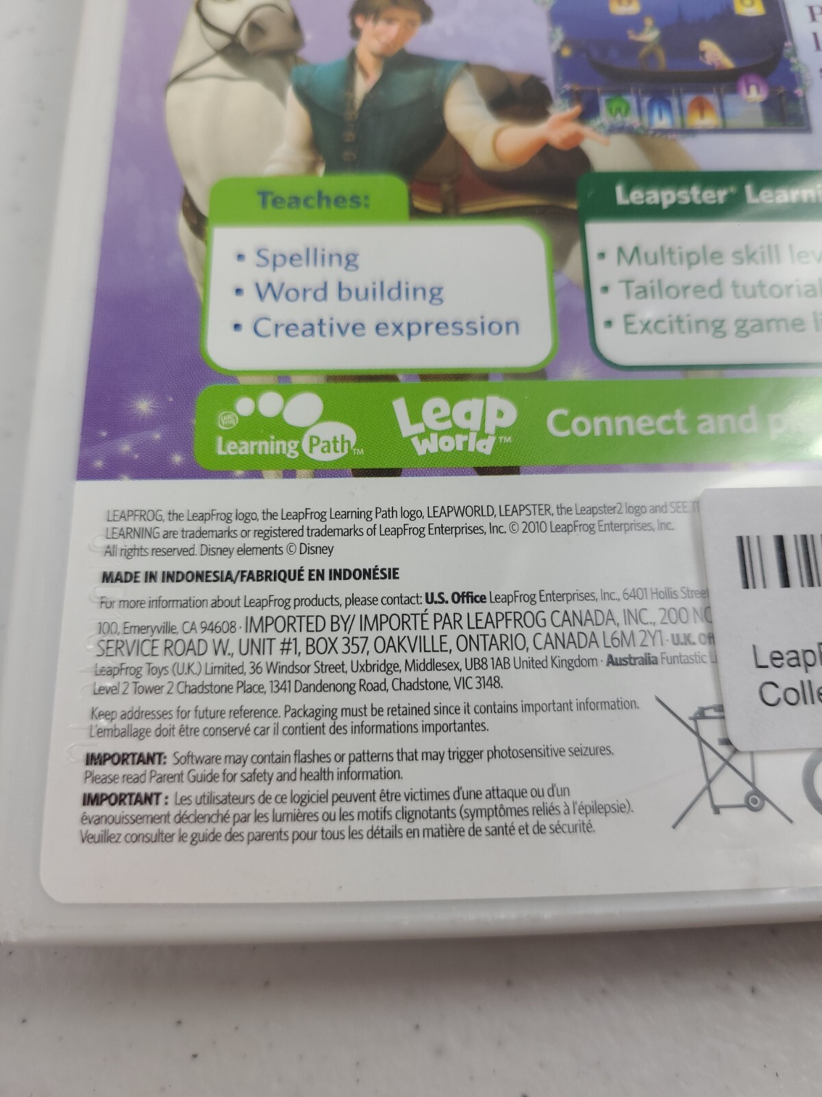 Disney Tangled LeapFrog Leapster Reading – Spelling Word Building Creativity 4-7