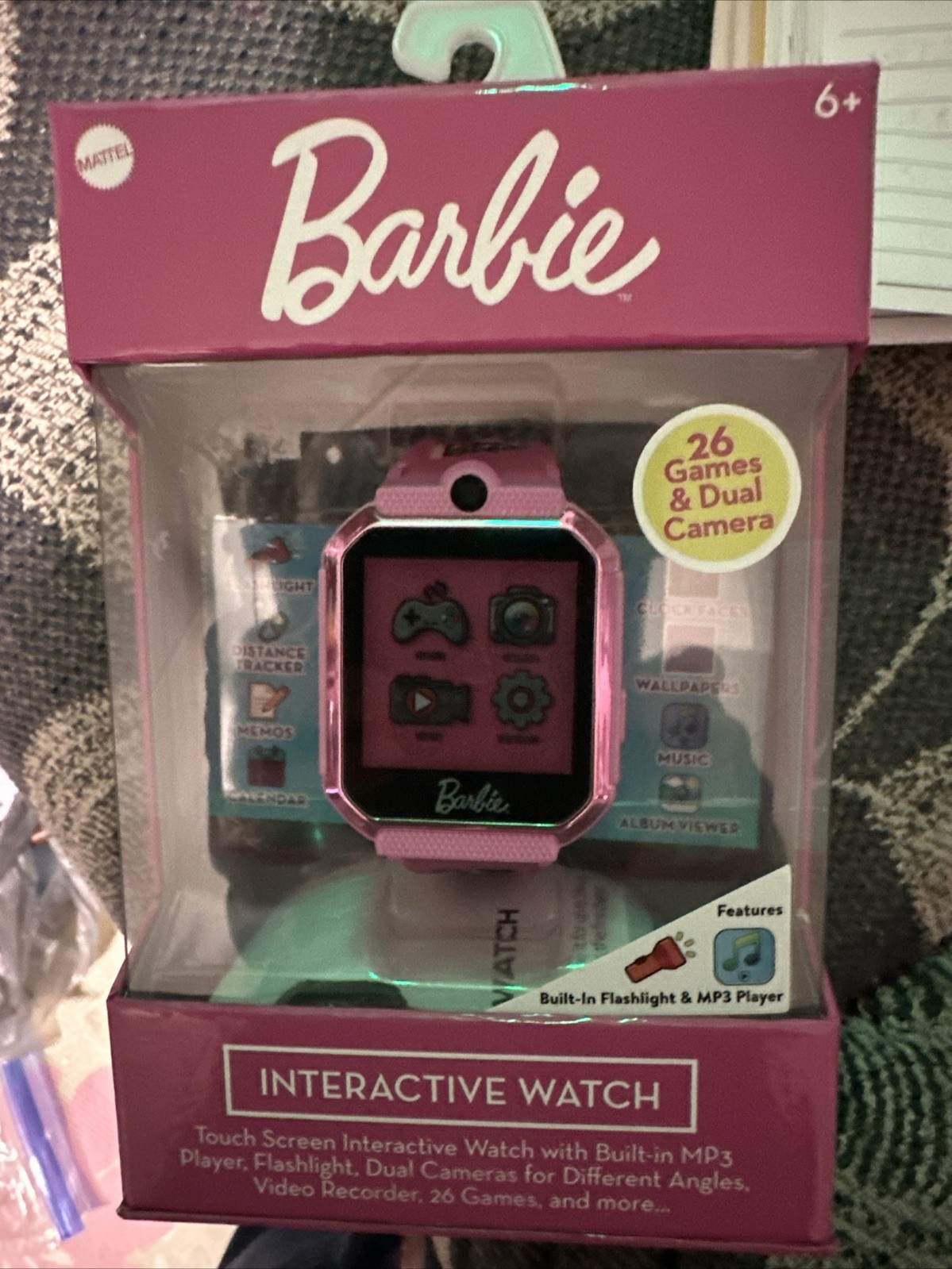 Mattel Barbie Smartwatch Touch Screen Interactive, 26 Games, Dual Camera + MORE